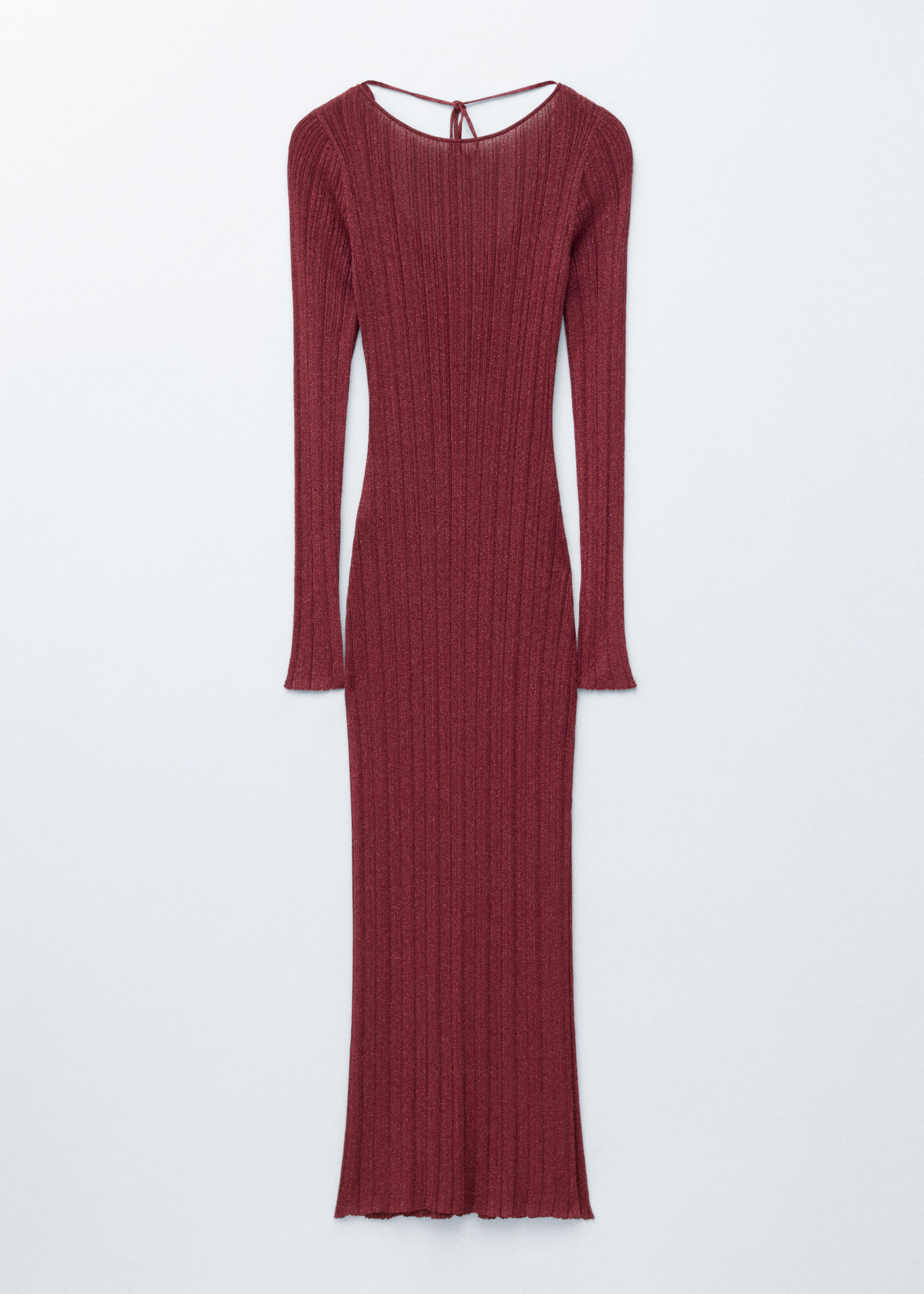 Image of Long-Sleeve Rib-Knit Midi Dress