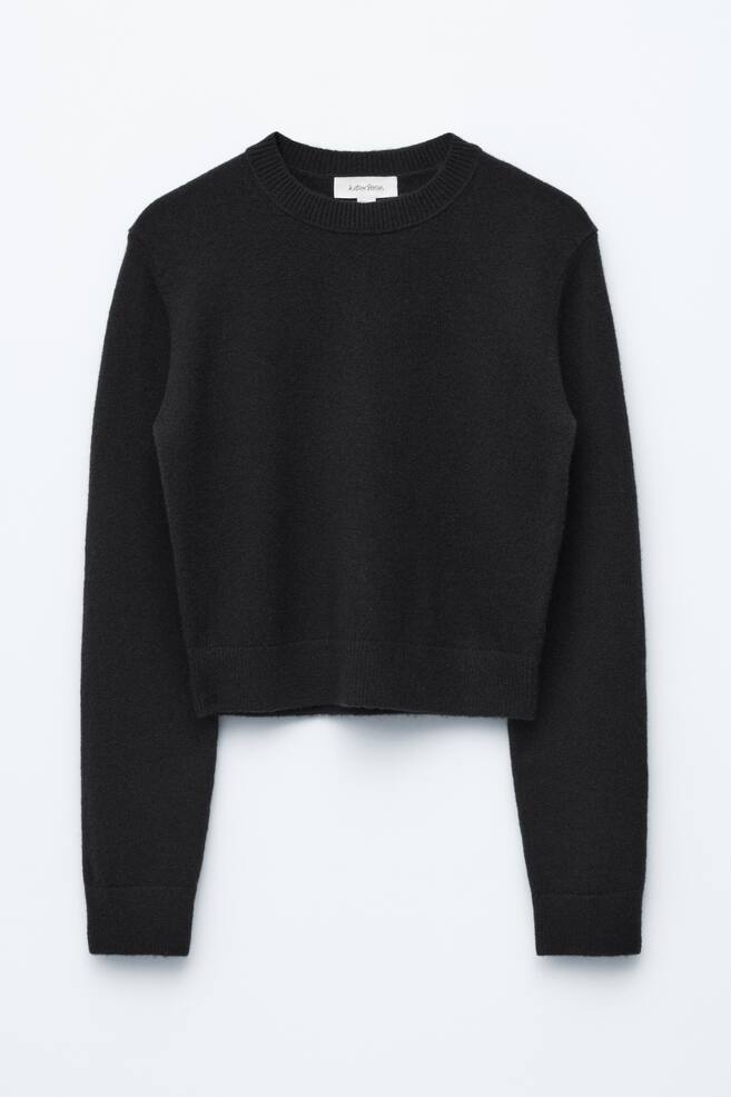 Maglione lavorato - Nero/Rosso/Greige chiaro mélange - 1