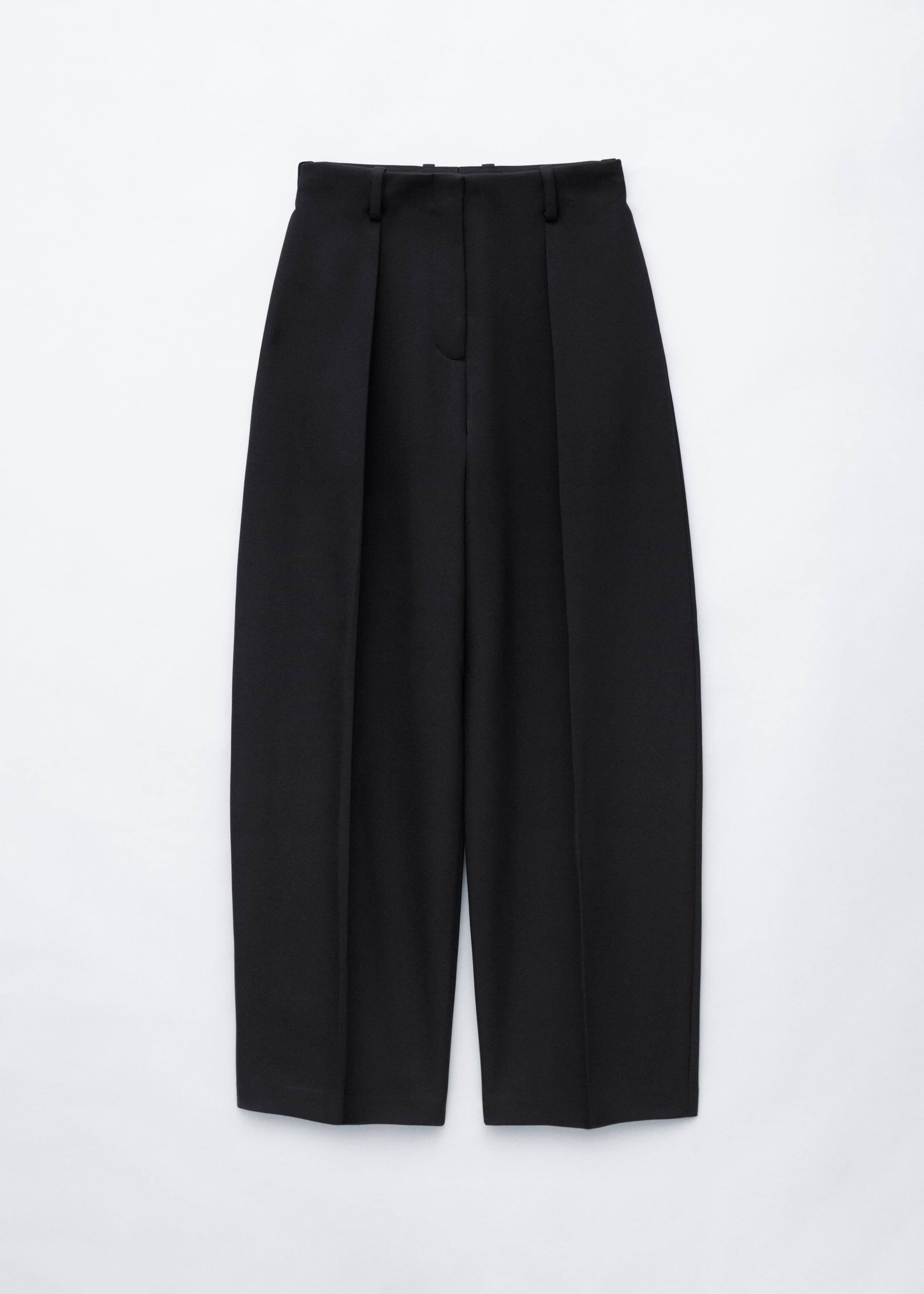 Sculptural Pleat Trousers - Black - Still Life