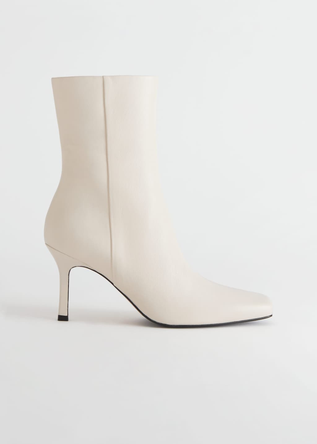 Bottines en cuir à talon fin - Blanc - Still Life