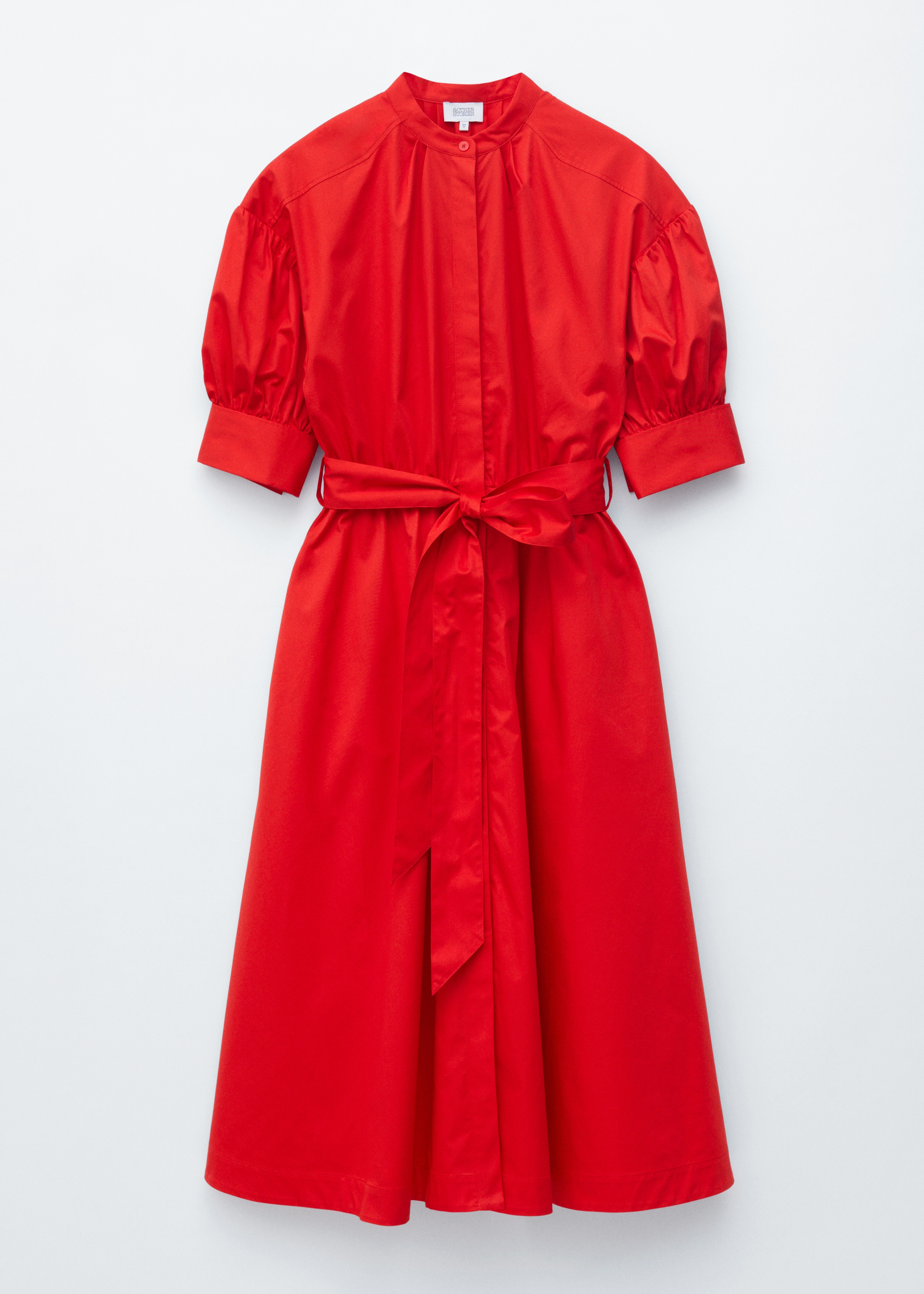 Cotton Maxi Dress - Red/Czarny