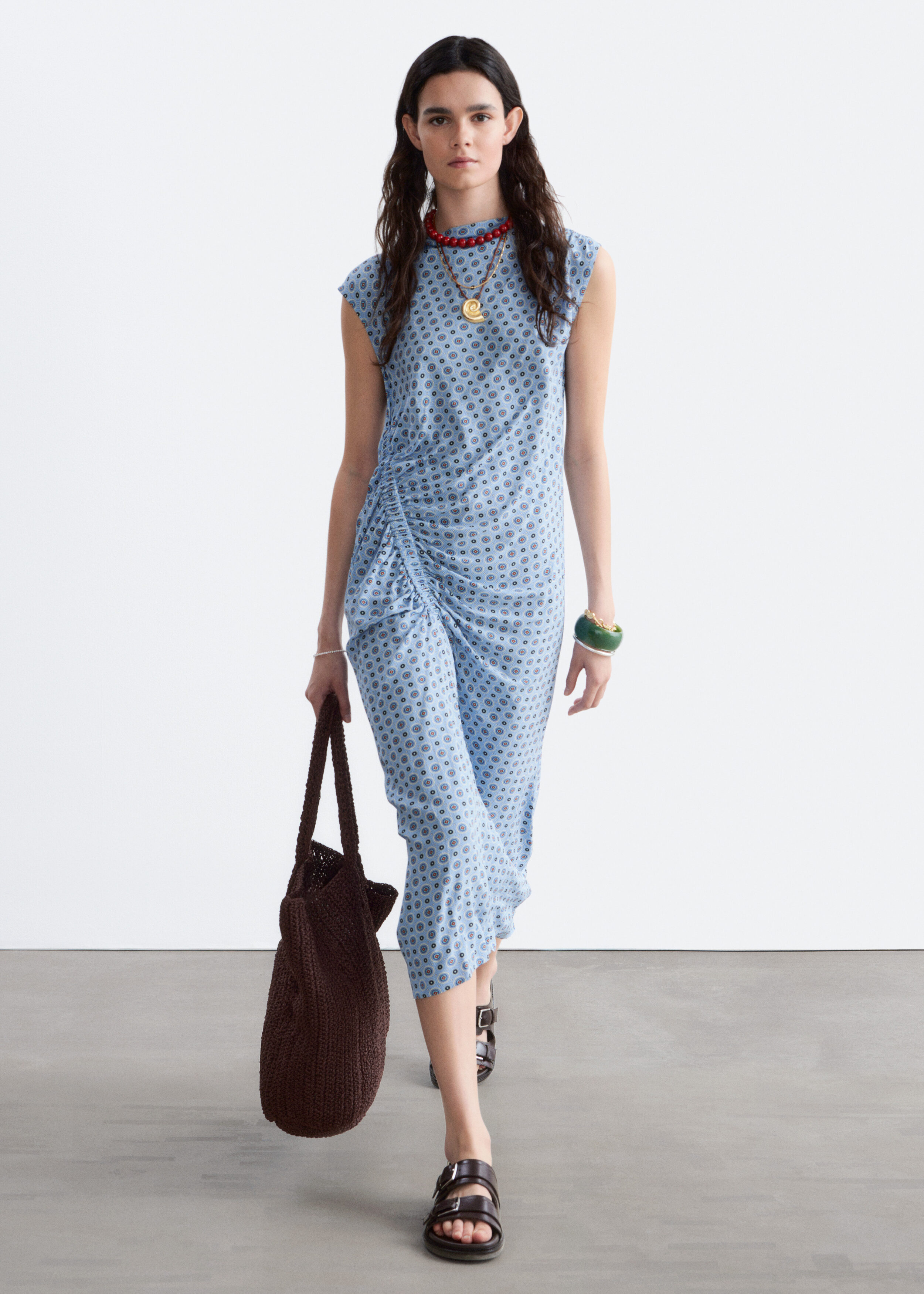 Boat-Neck Midi Dress - Blue/Printed - & Other Stories BE
