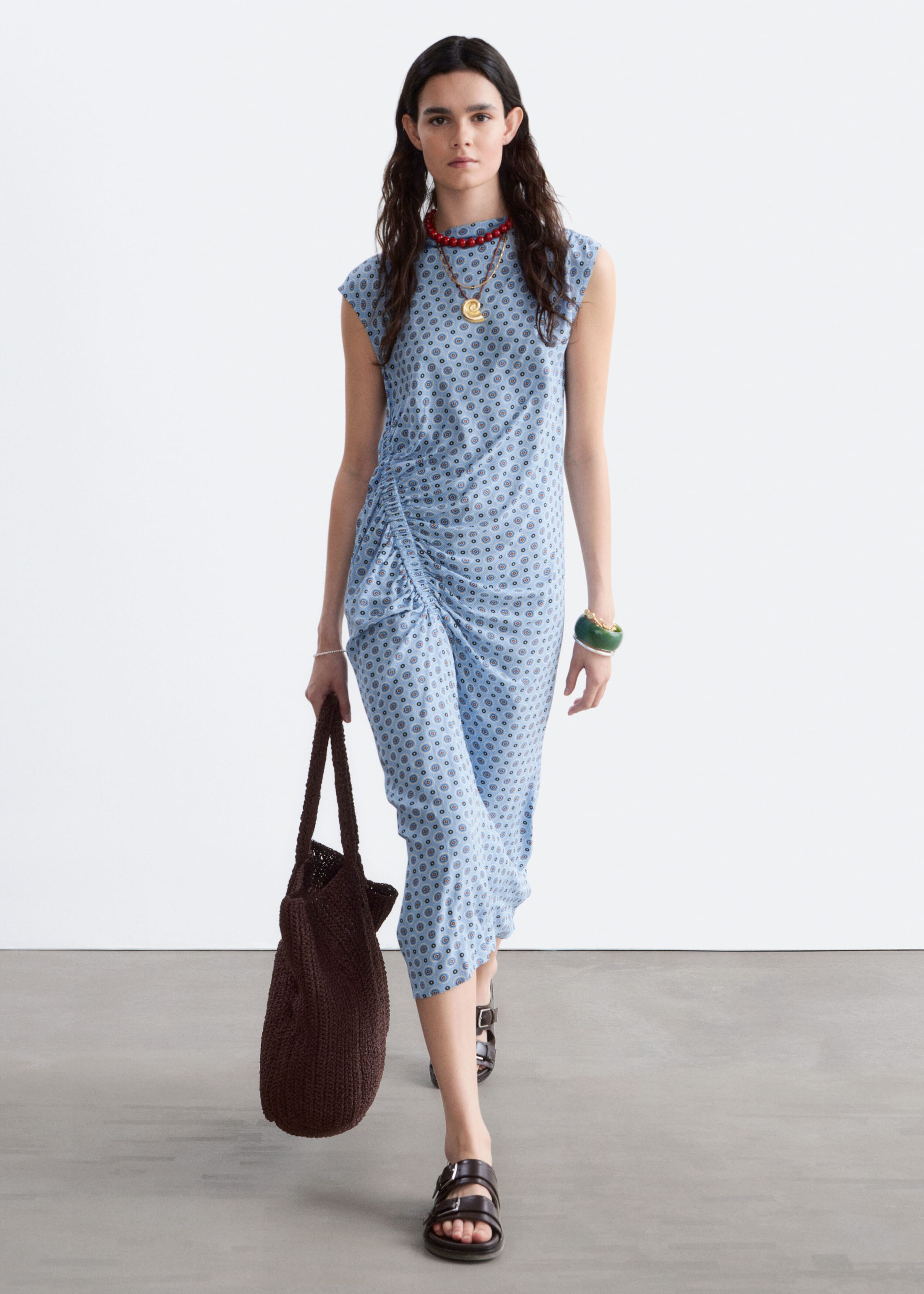Image of Boat-Neck Midi Dress