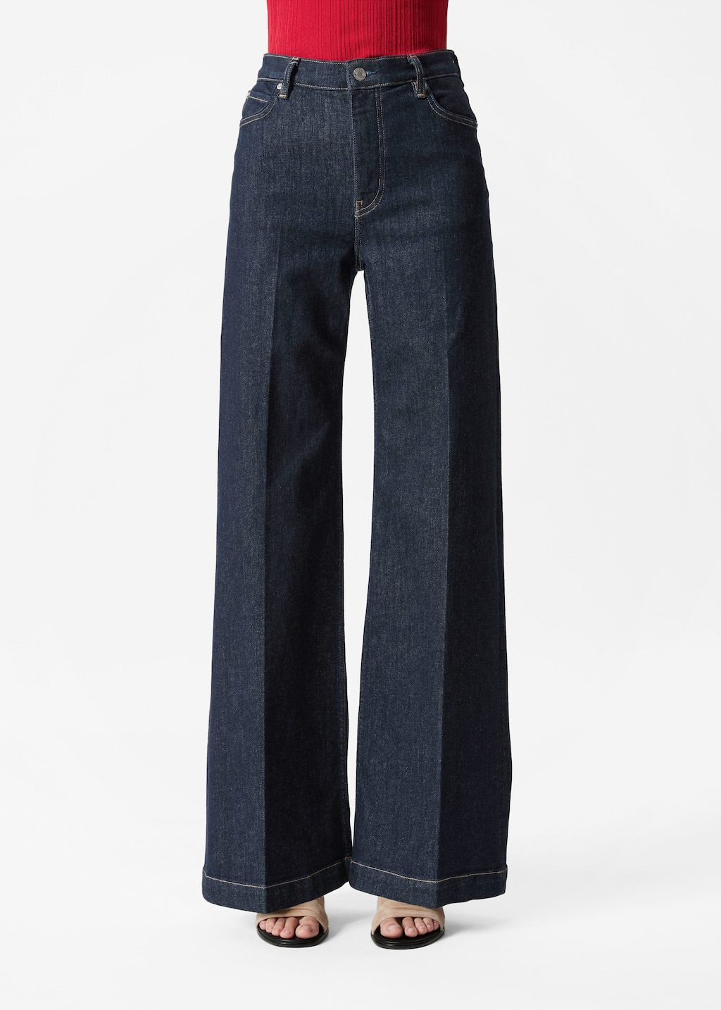 Image of Wide Press-Crease Jeans