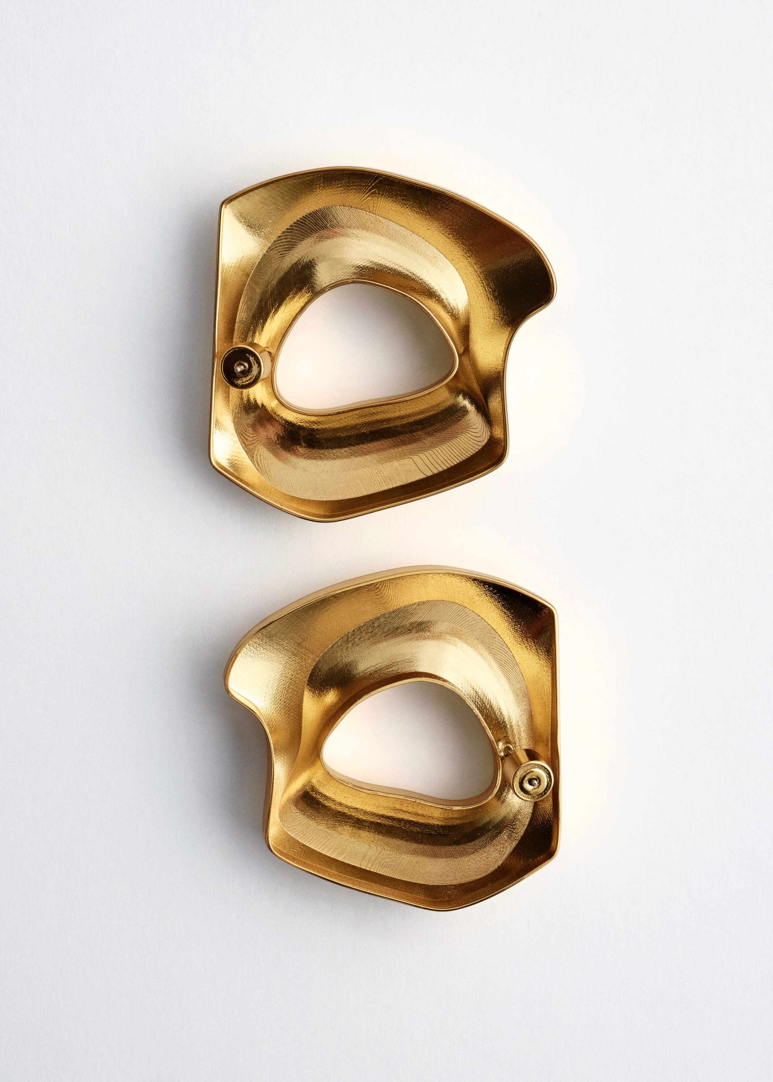 Sculptural Cutout Brass Earrings - {{variantName}} - Descriptive Detail