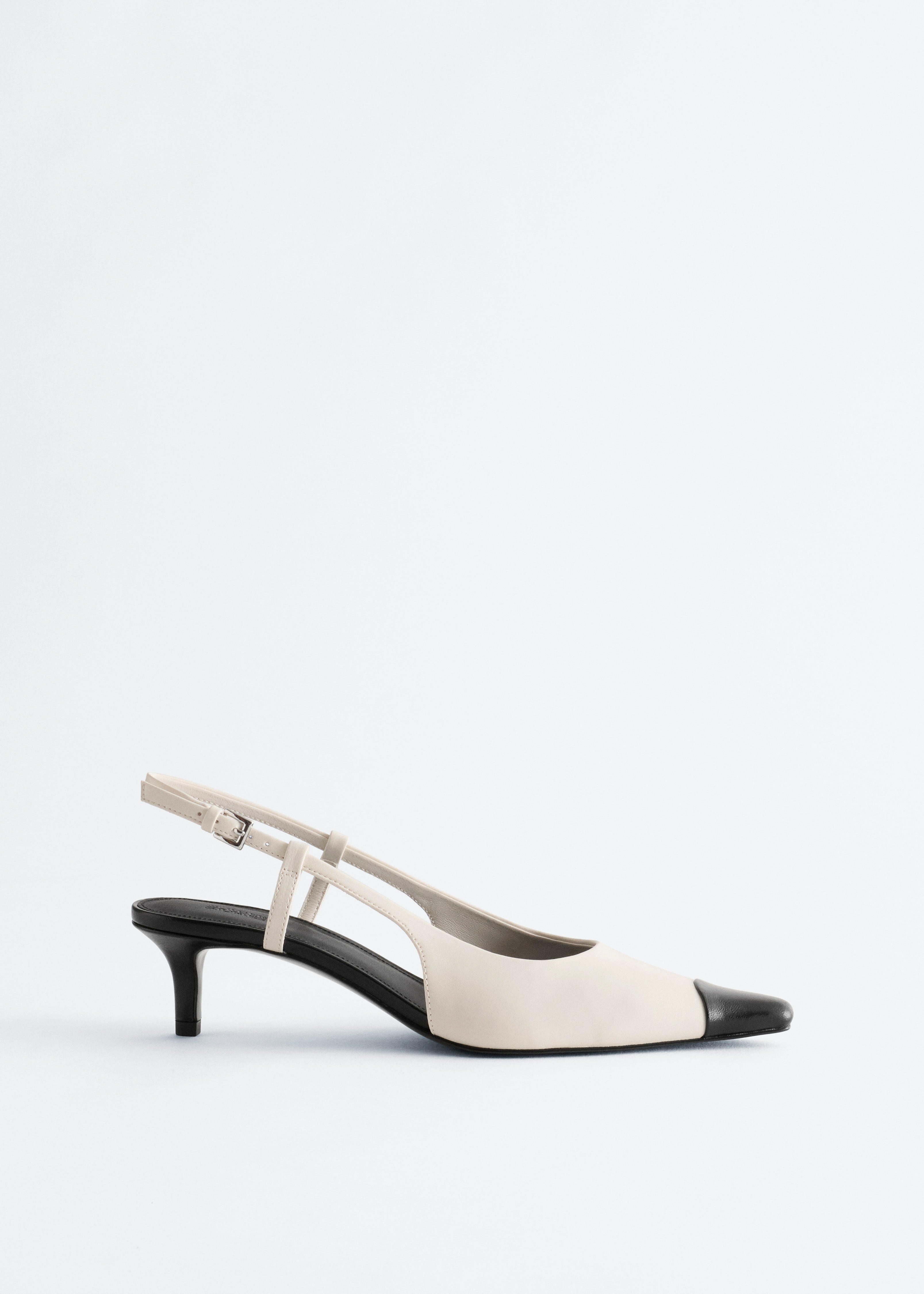 Escarpins à brides arrière - Blanc/Noir