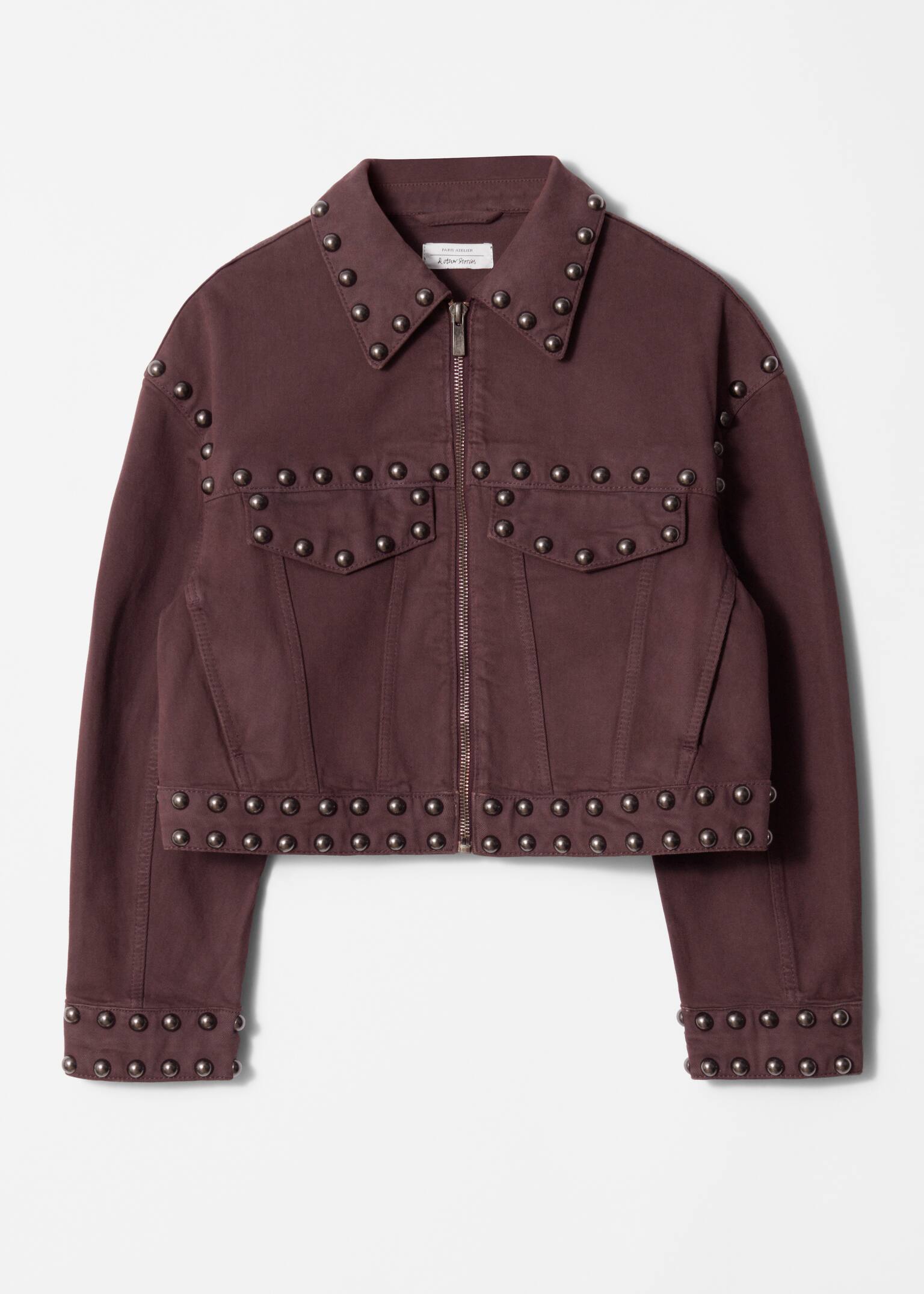 Veste cloutée - Marron foncé