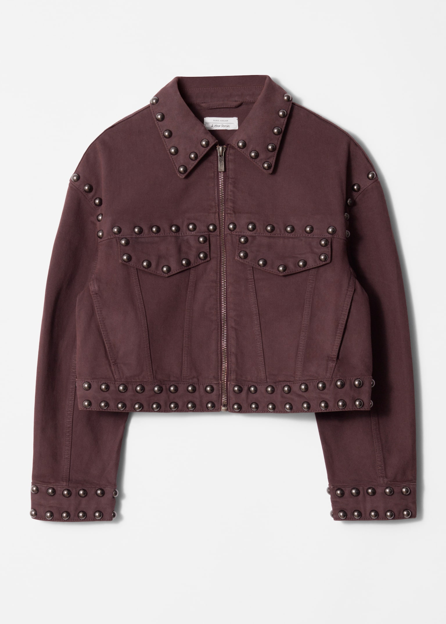 Veste cloutée - Marron foncé