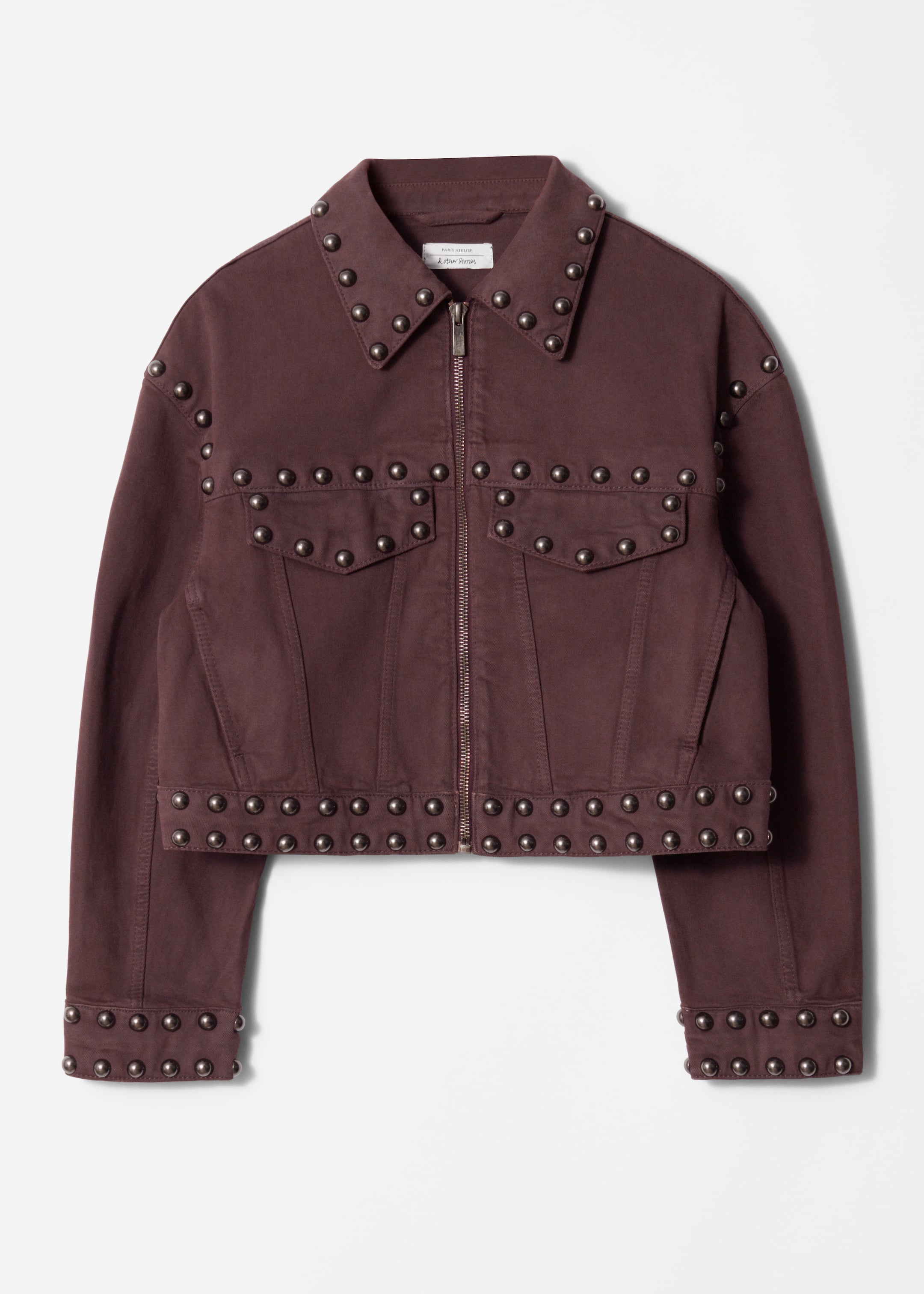 Visa större bild: Jacka med nitar - Mörkbrun - DAM | H&M FI 6