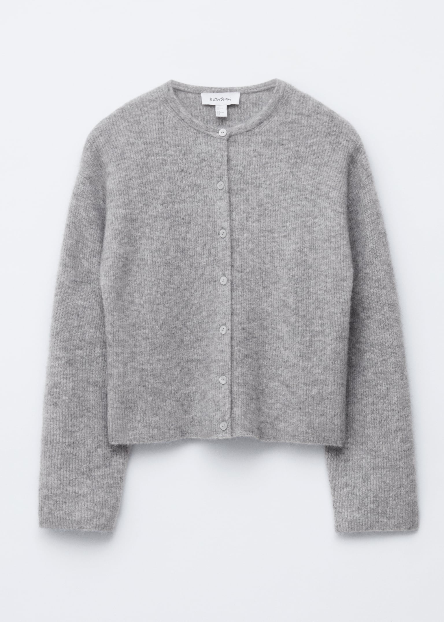 Alpaca-Blend Knitted Cardigan - Grey/Mole/Burgundy Melange/Taupe Brown/White/Dusty Pink - 4
