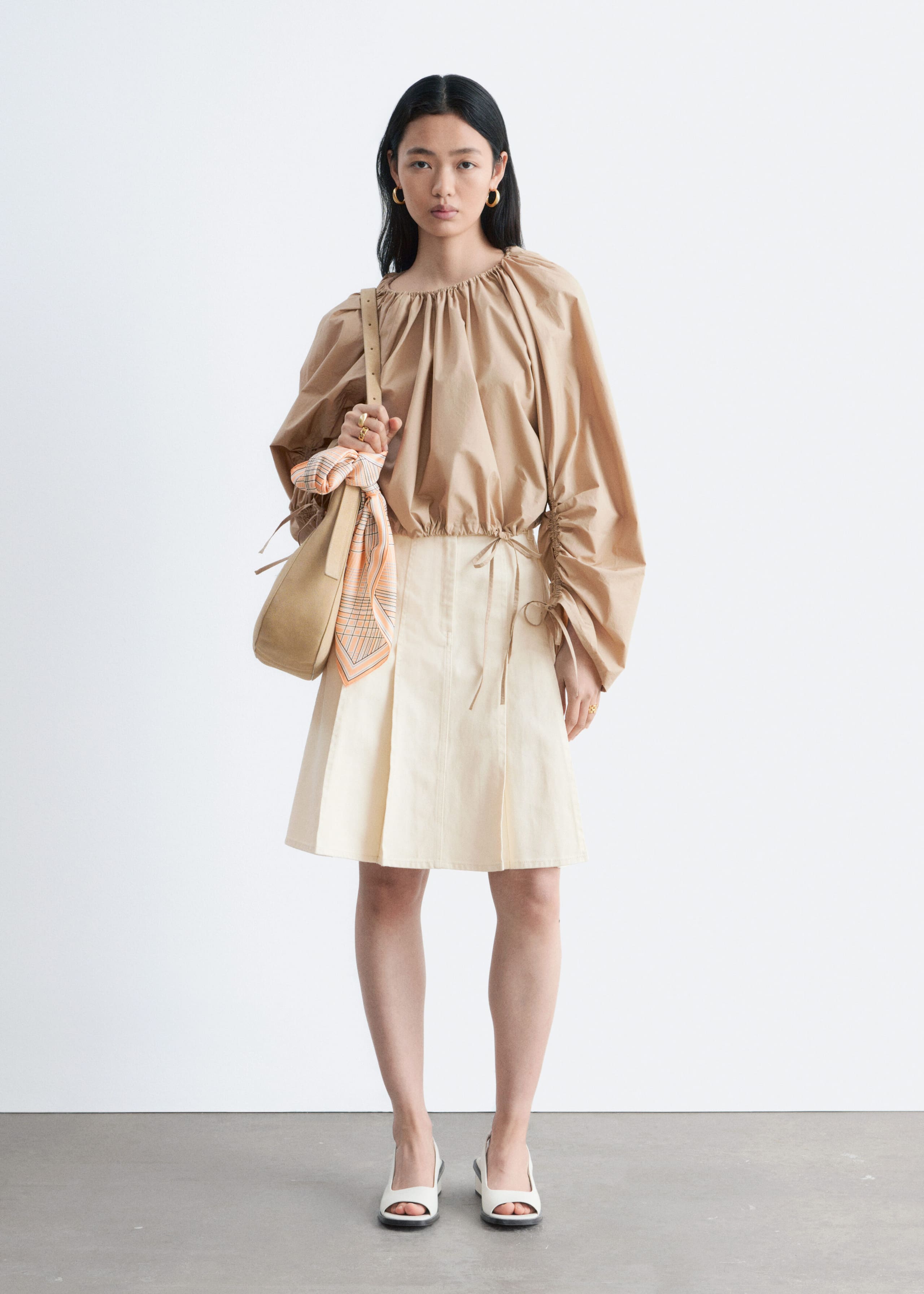 Image of Sculptural Drawstring Blouse