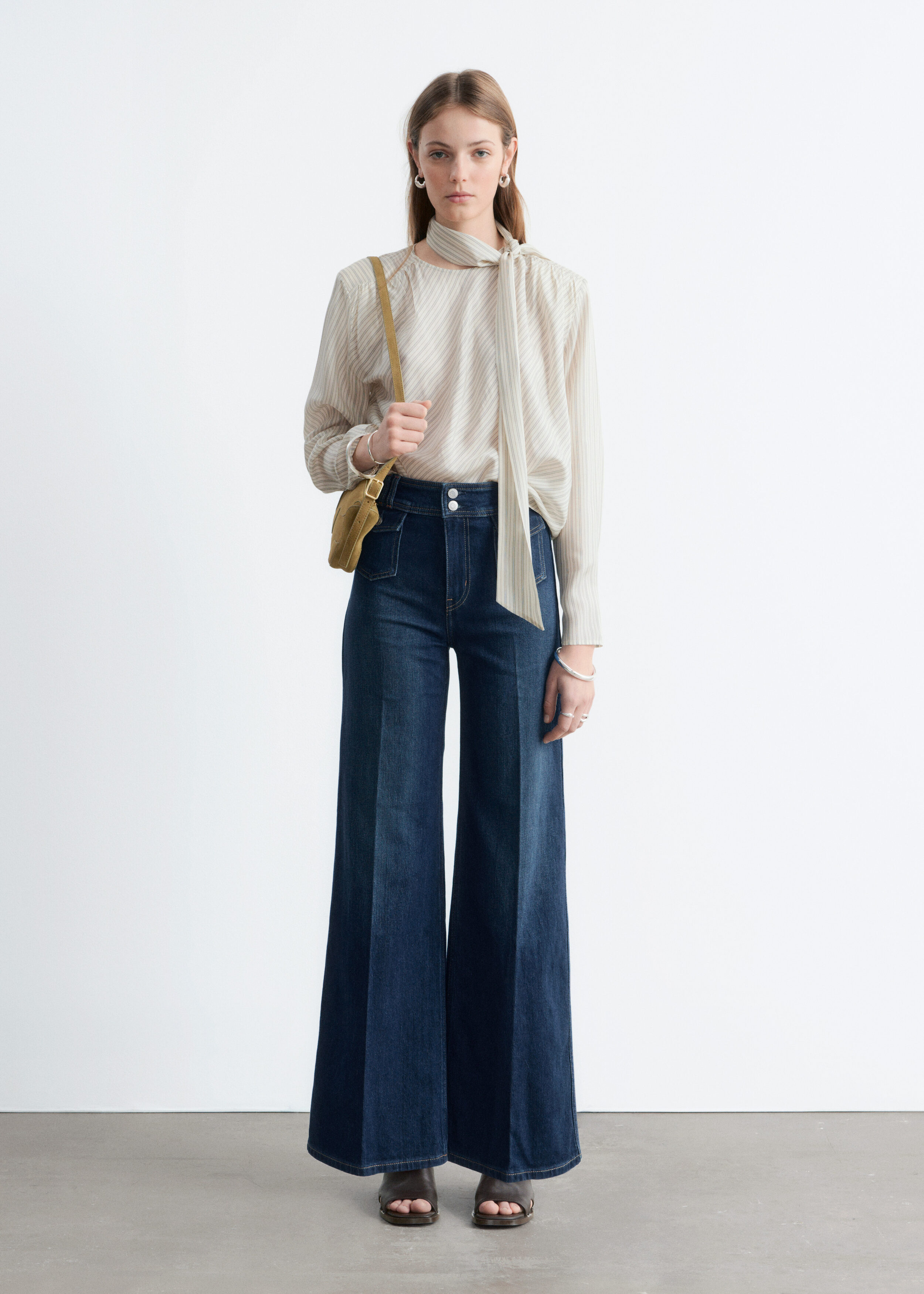Press-Crease Flared Jeans