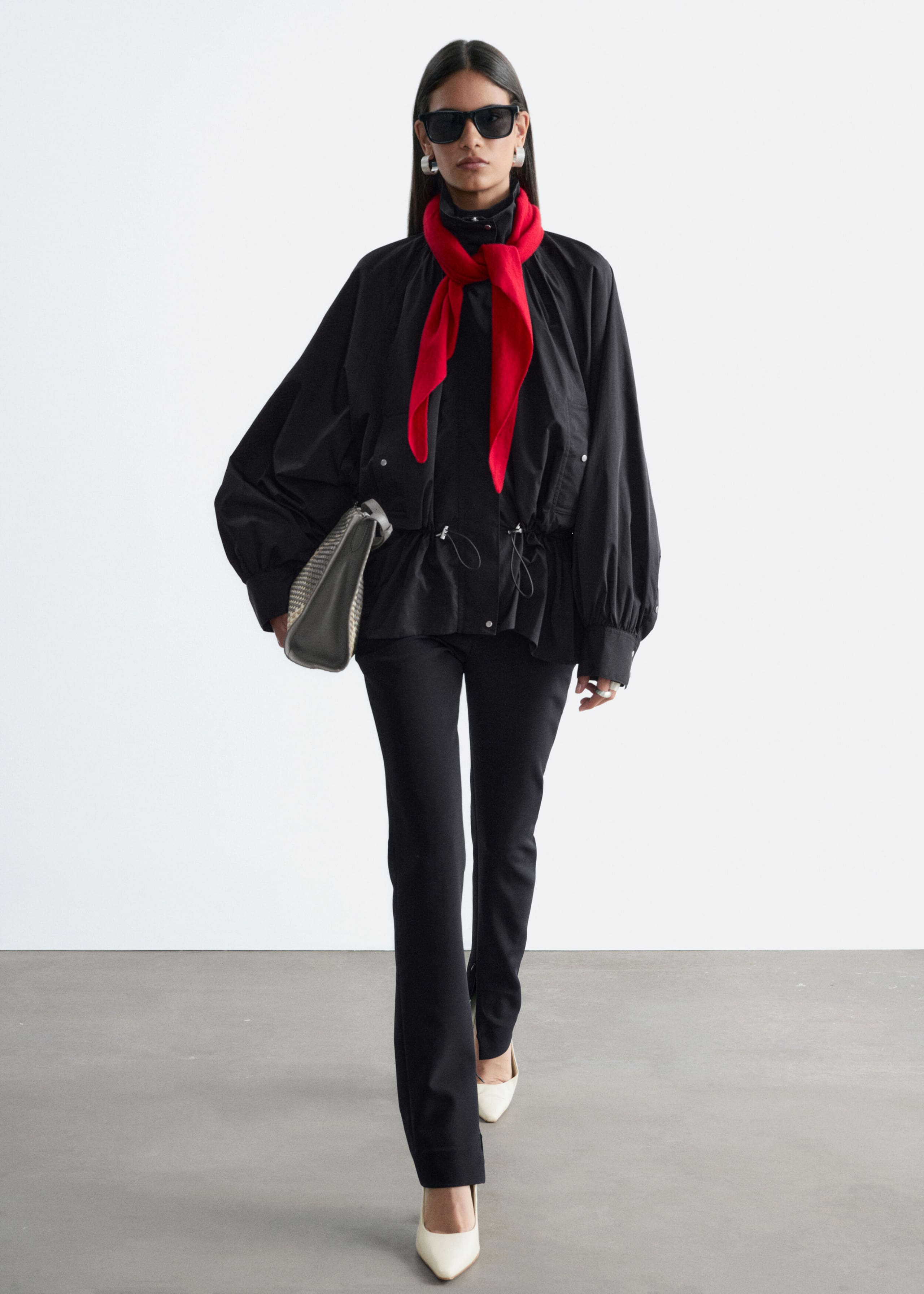 Nylon Funnel-Collar Jacket - Light Beige - Lookbook