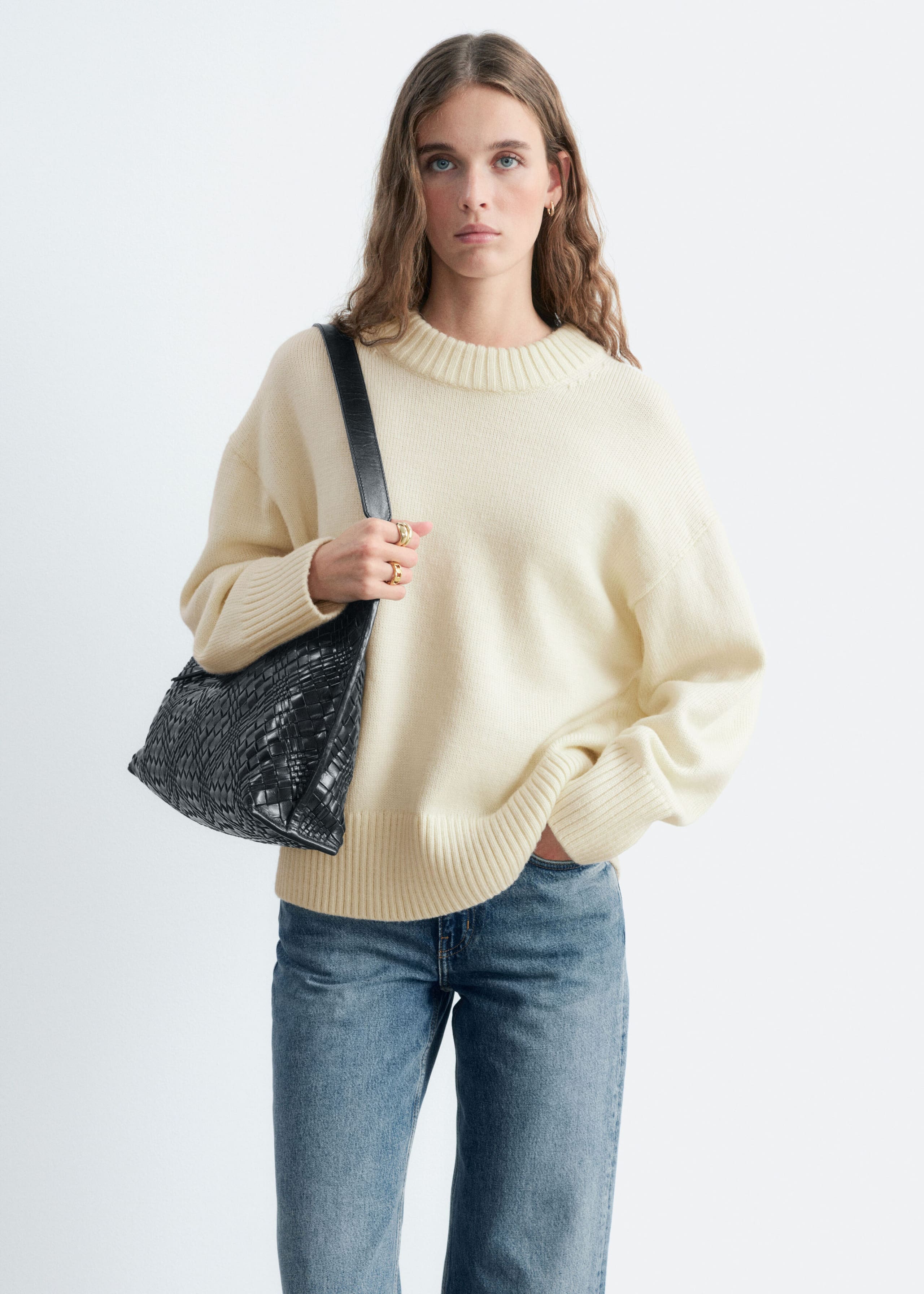Oversized Wool Jumper - Pink - Lookbook