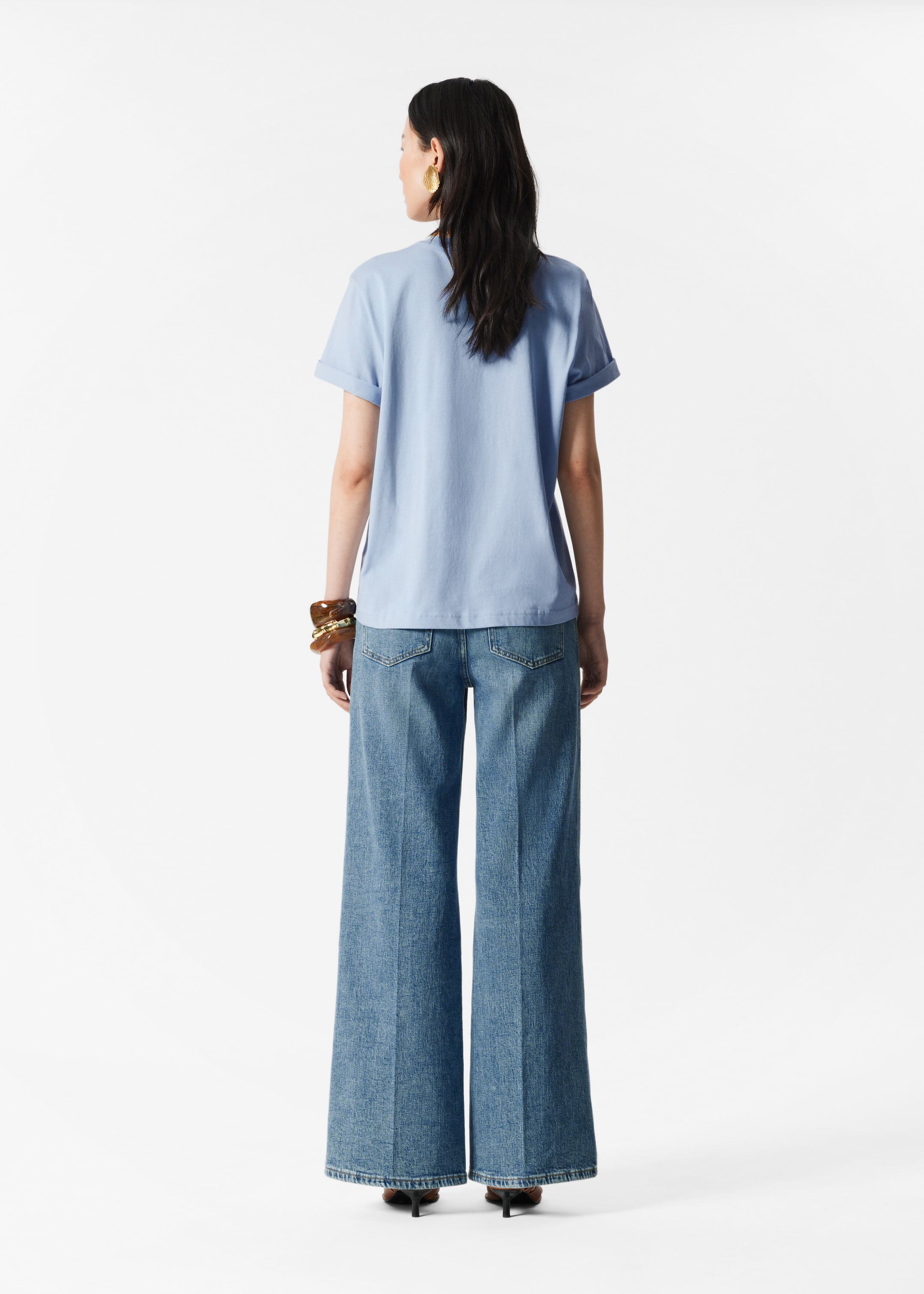 Größeres Bild ansehen: T-Shirt mit Rundhalsausschnitt - Taubenblau - Ladies | H&M DE 4