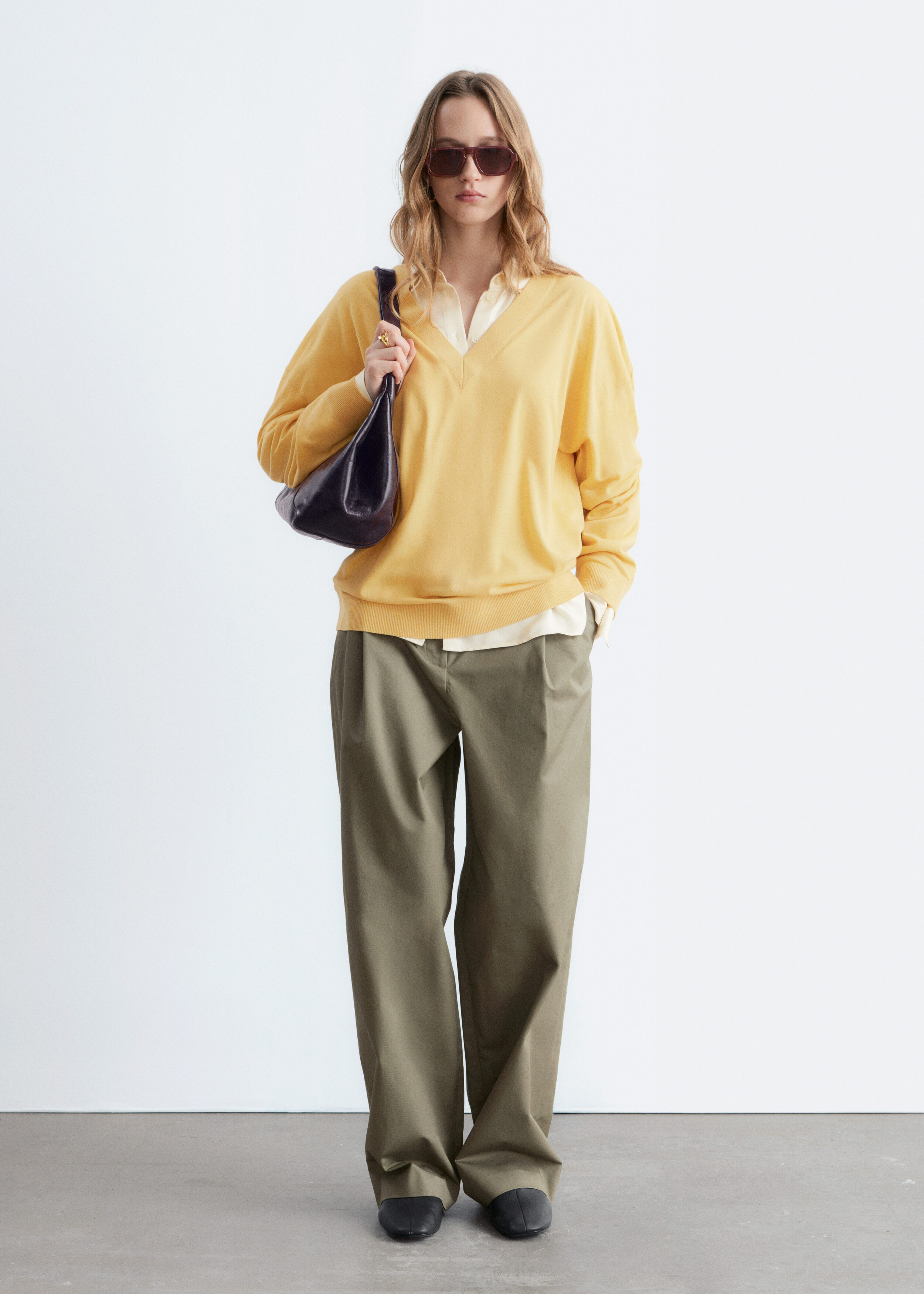 Pleated Cotton Trousers
