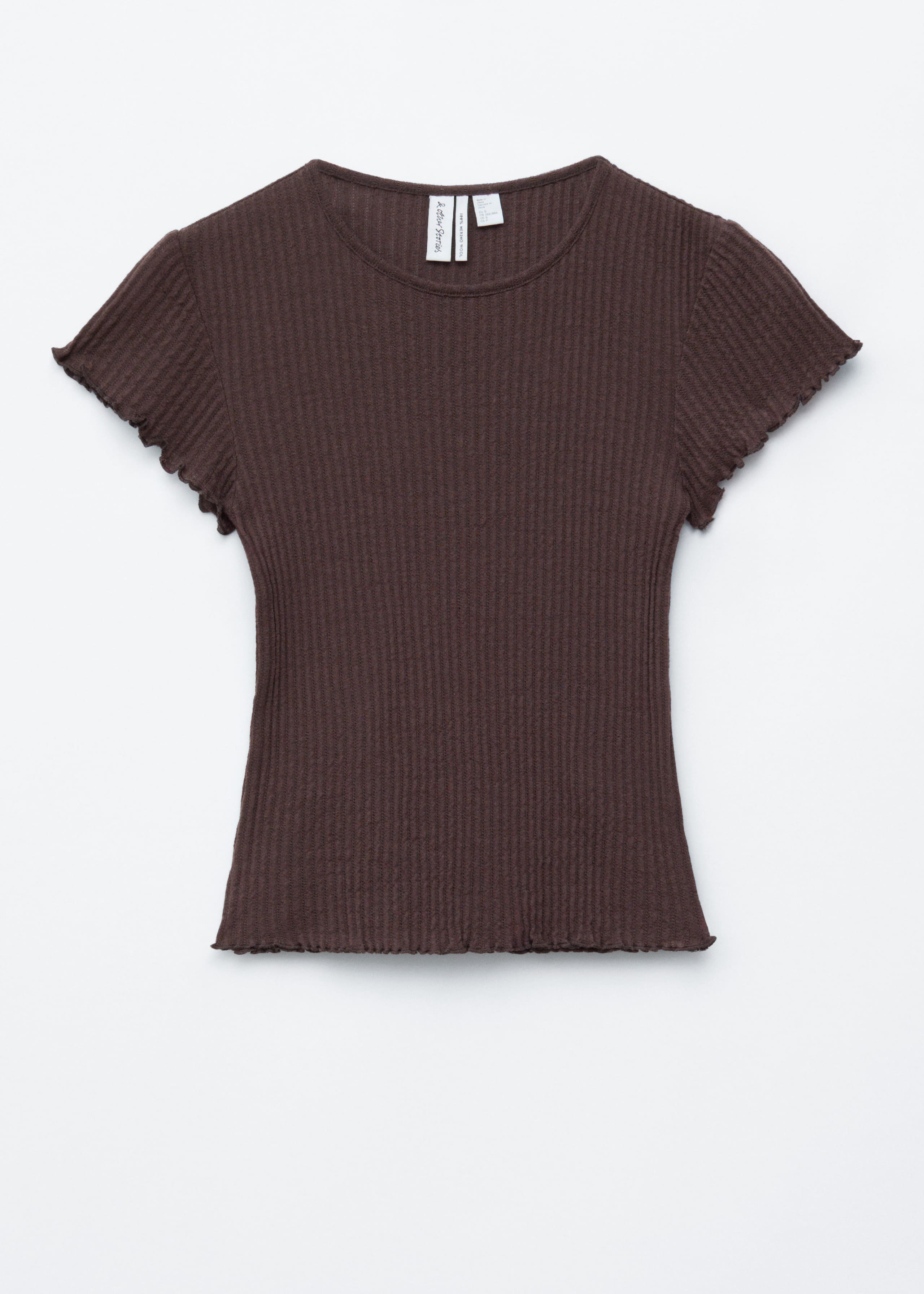 Image of Geripptes T-Shirt aus Wolle