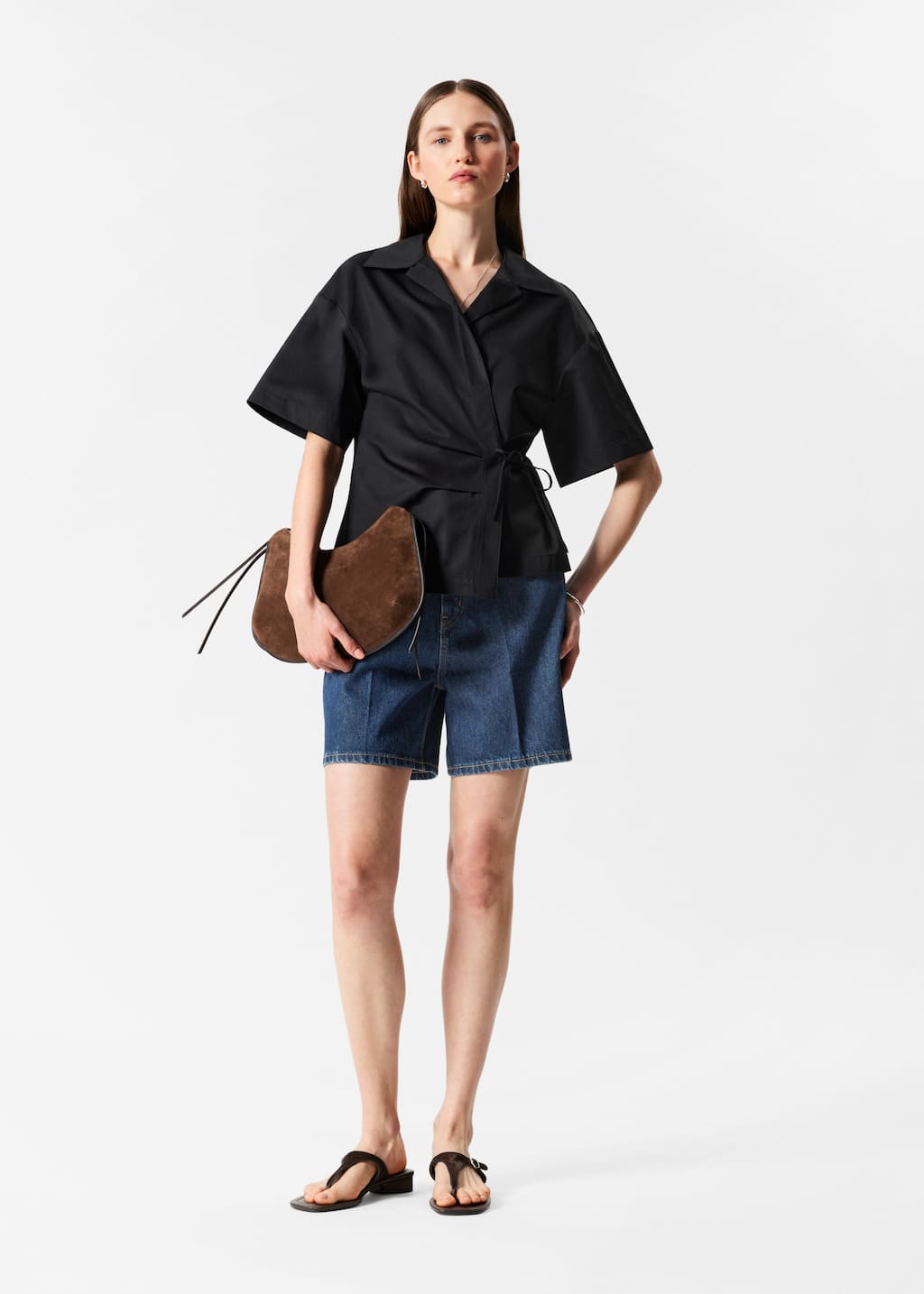 Image of Short-Sleeve Wrap Shirt