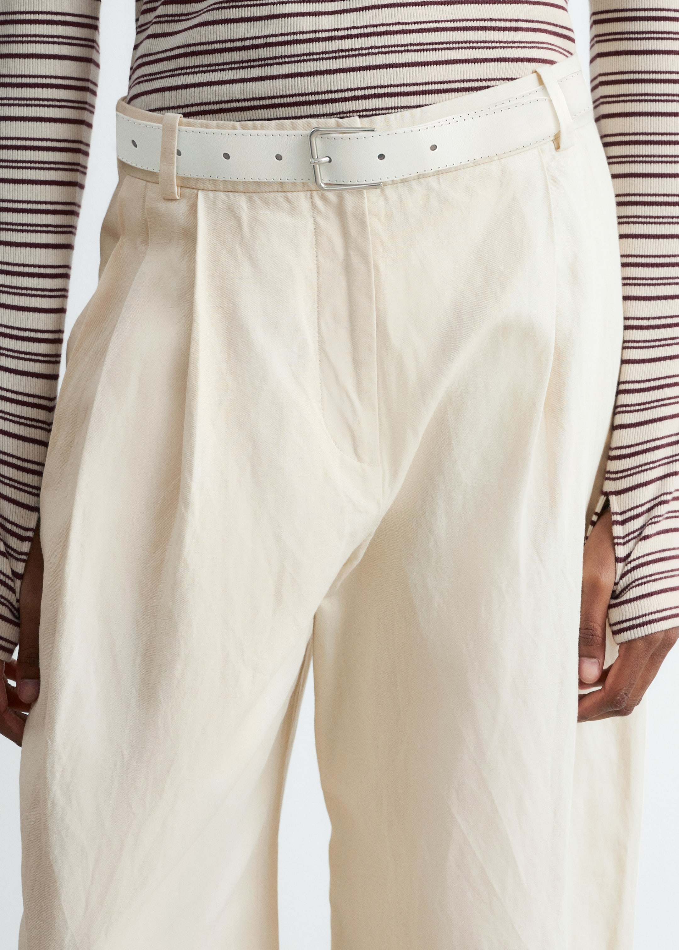 Ver imagem maior: Calças de perna larga - Creme - SENHORA | H&M PT 3