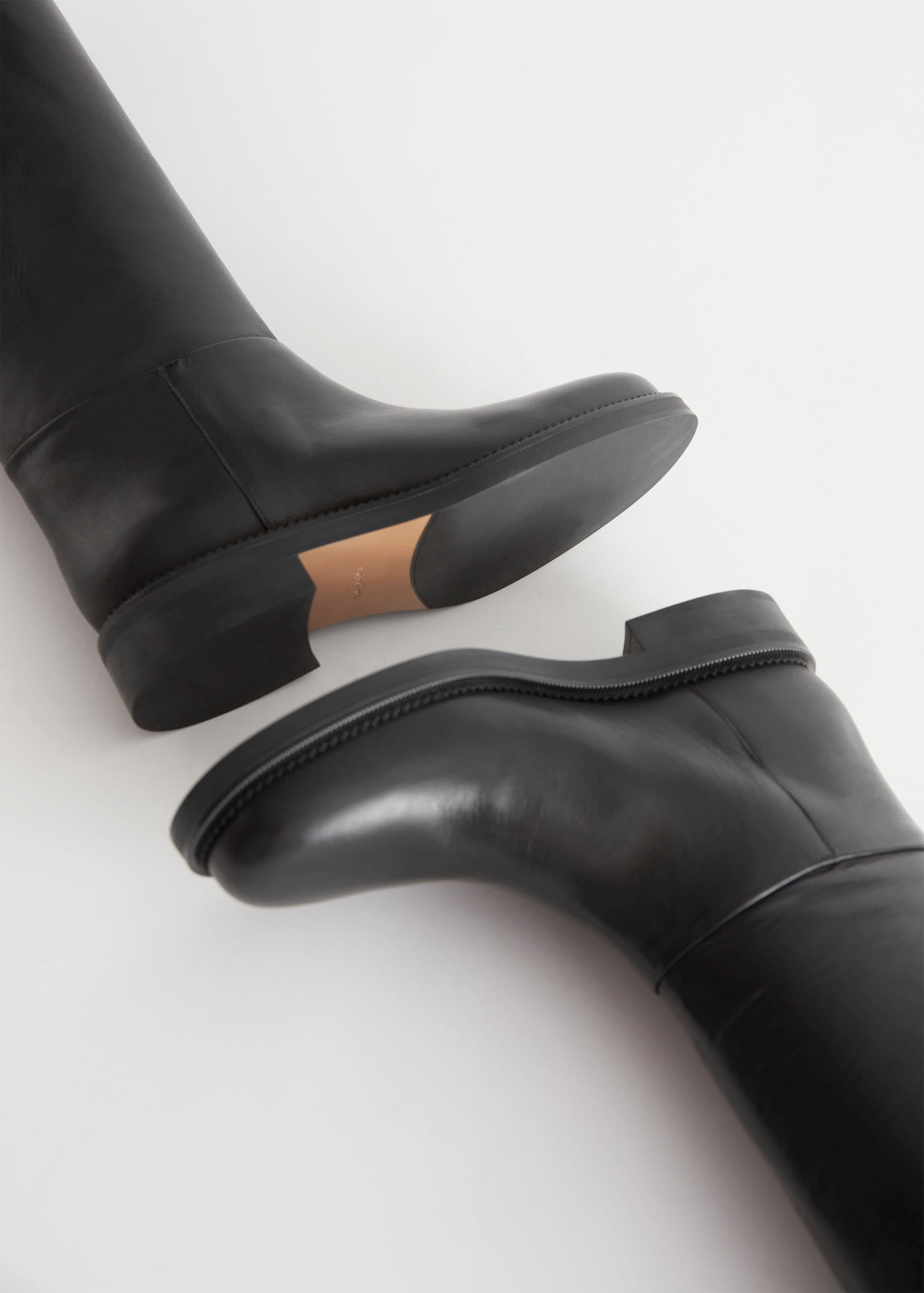 Ingrandisci l'immagine: Leather Riding Boots - Black - DONNA | H&M CH 4