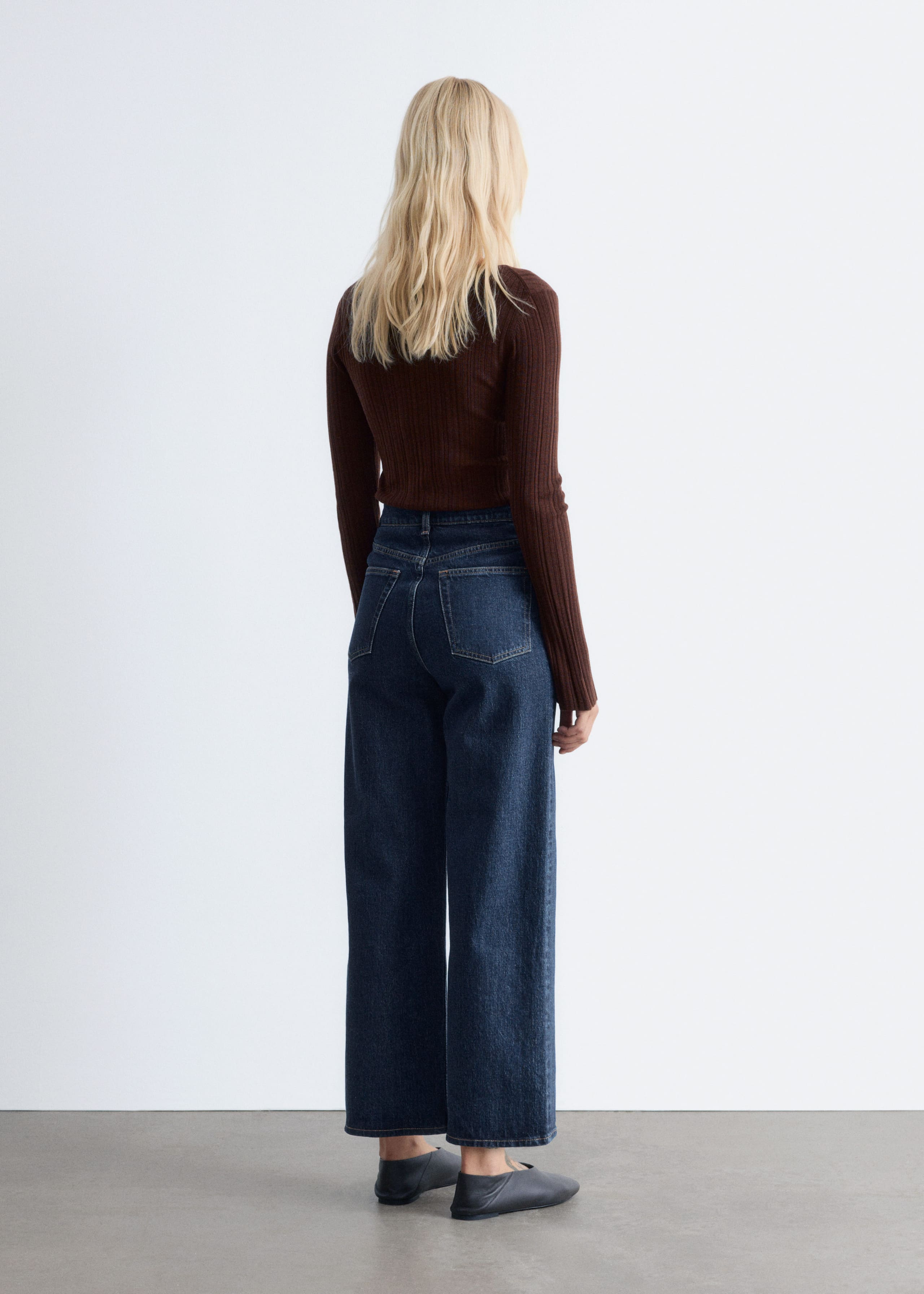 Image of Rib-Knit Wool Boatneck Top