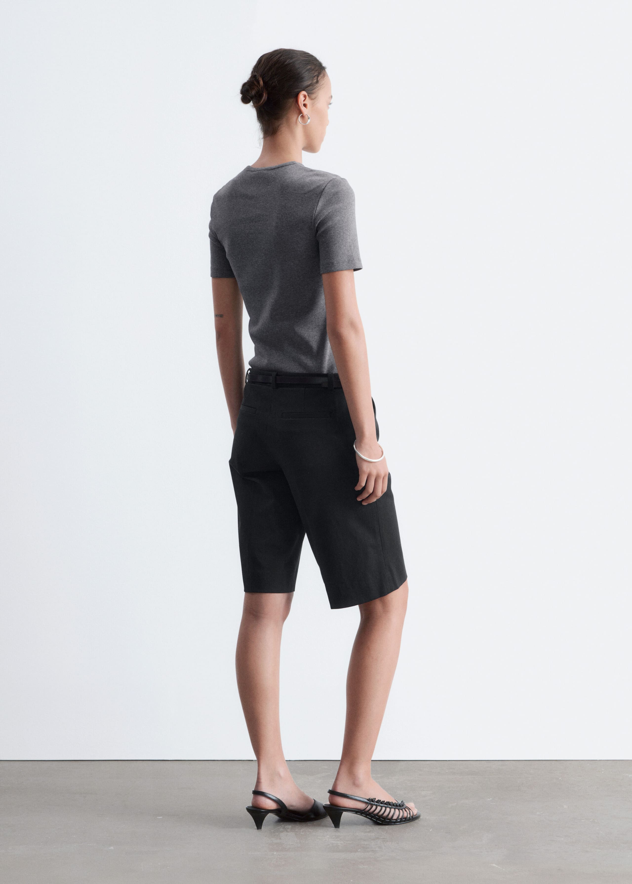 Ribbed T-Shirt - White - Lookbook