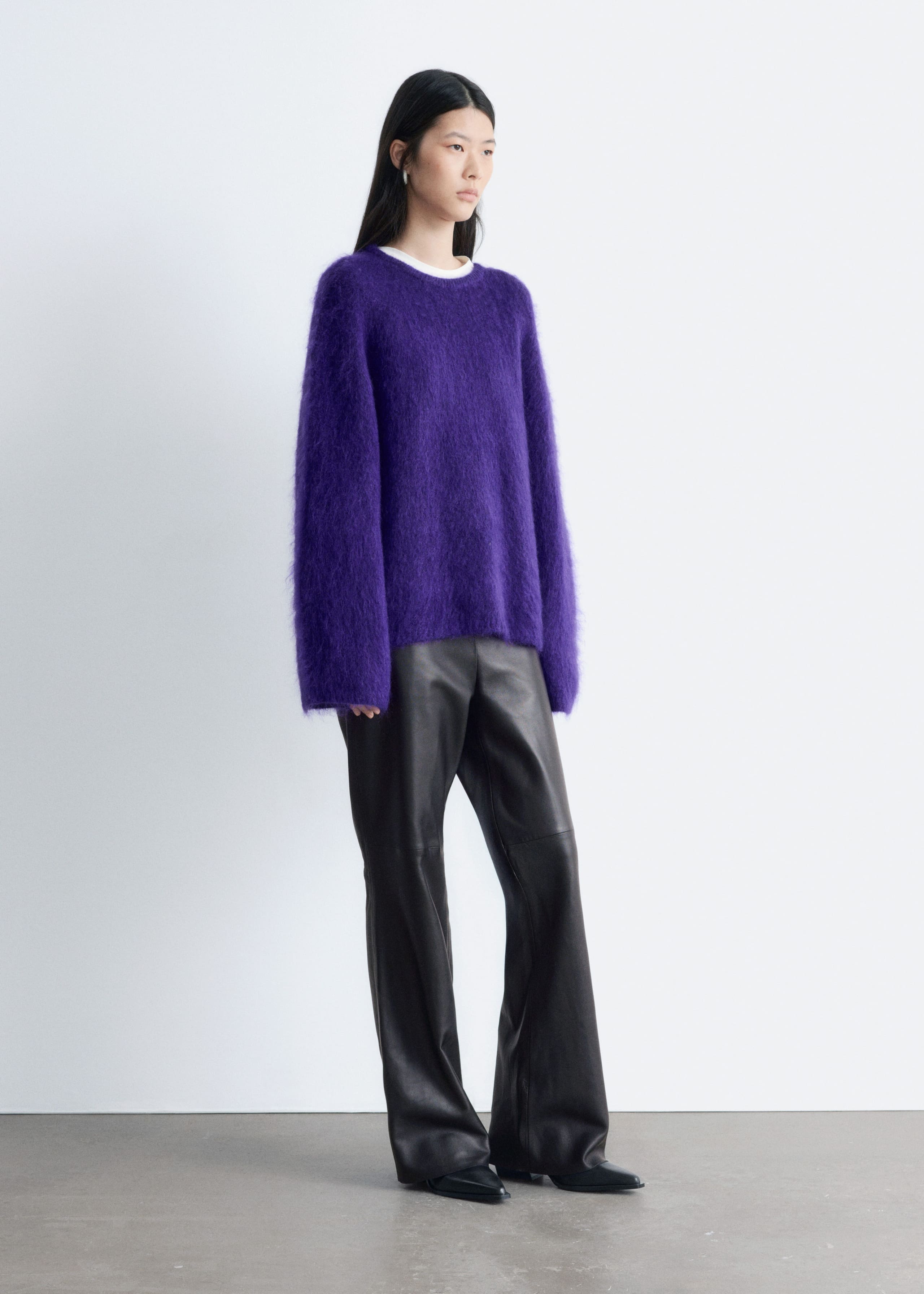 Image of Bootcut Leather Trousers