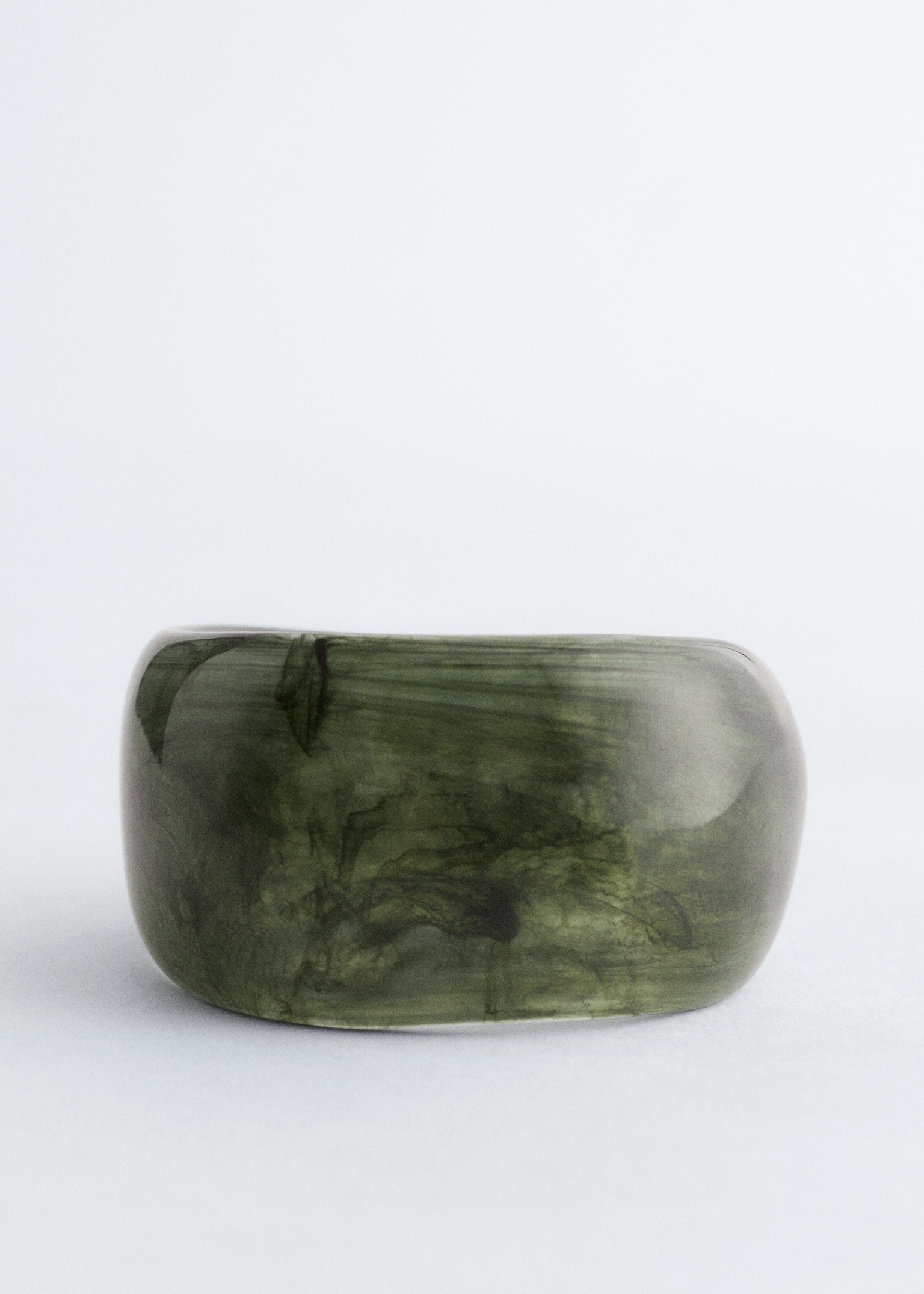 Marbled Bangle Set - Green Marbled/Dark Brown Marbled - 2