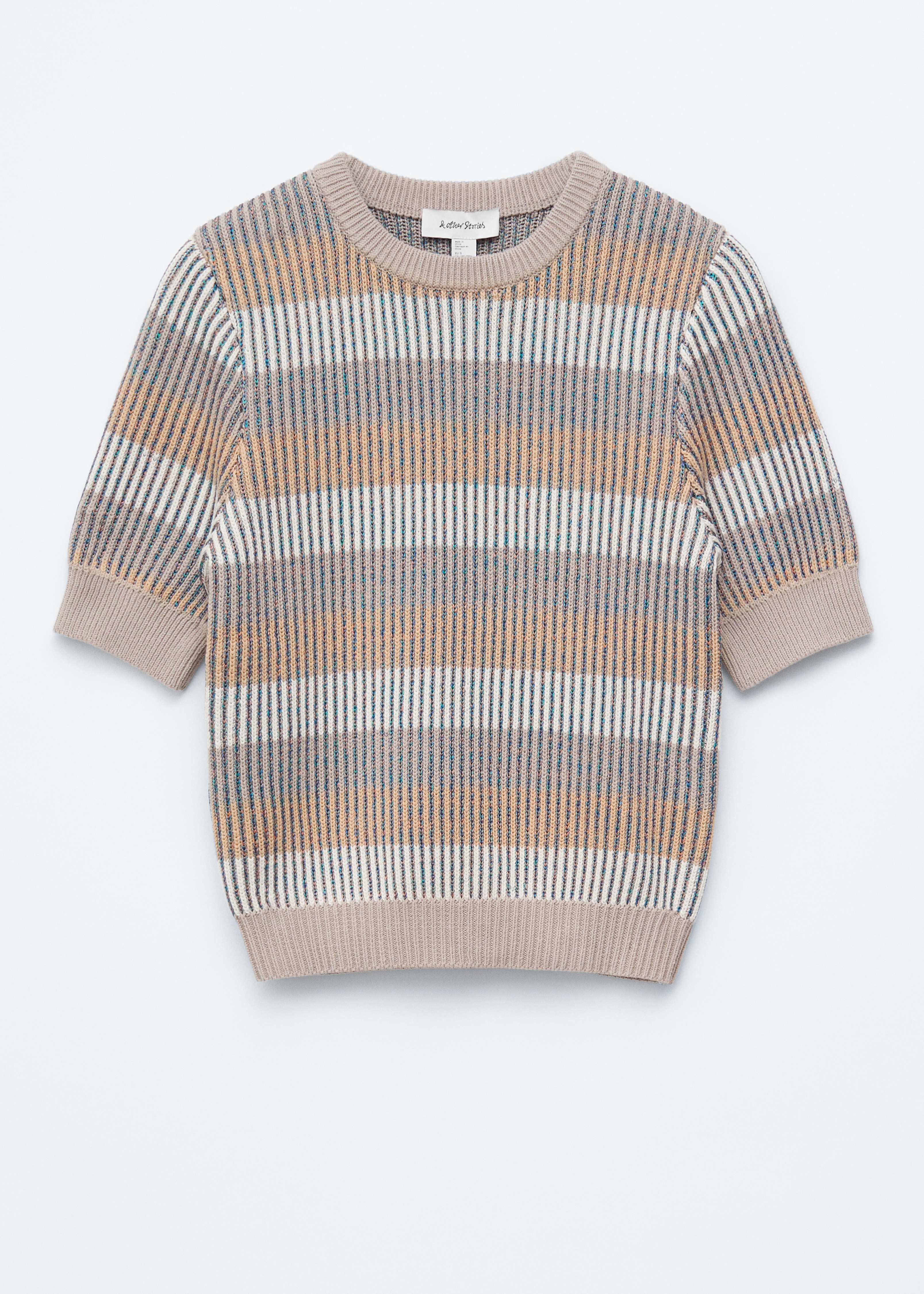 T-shirt a coste - Beige/Righe