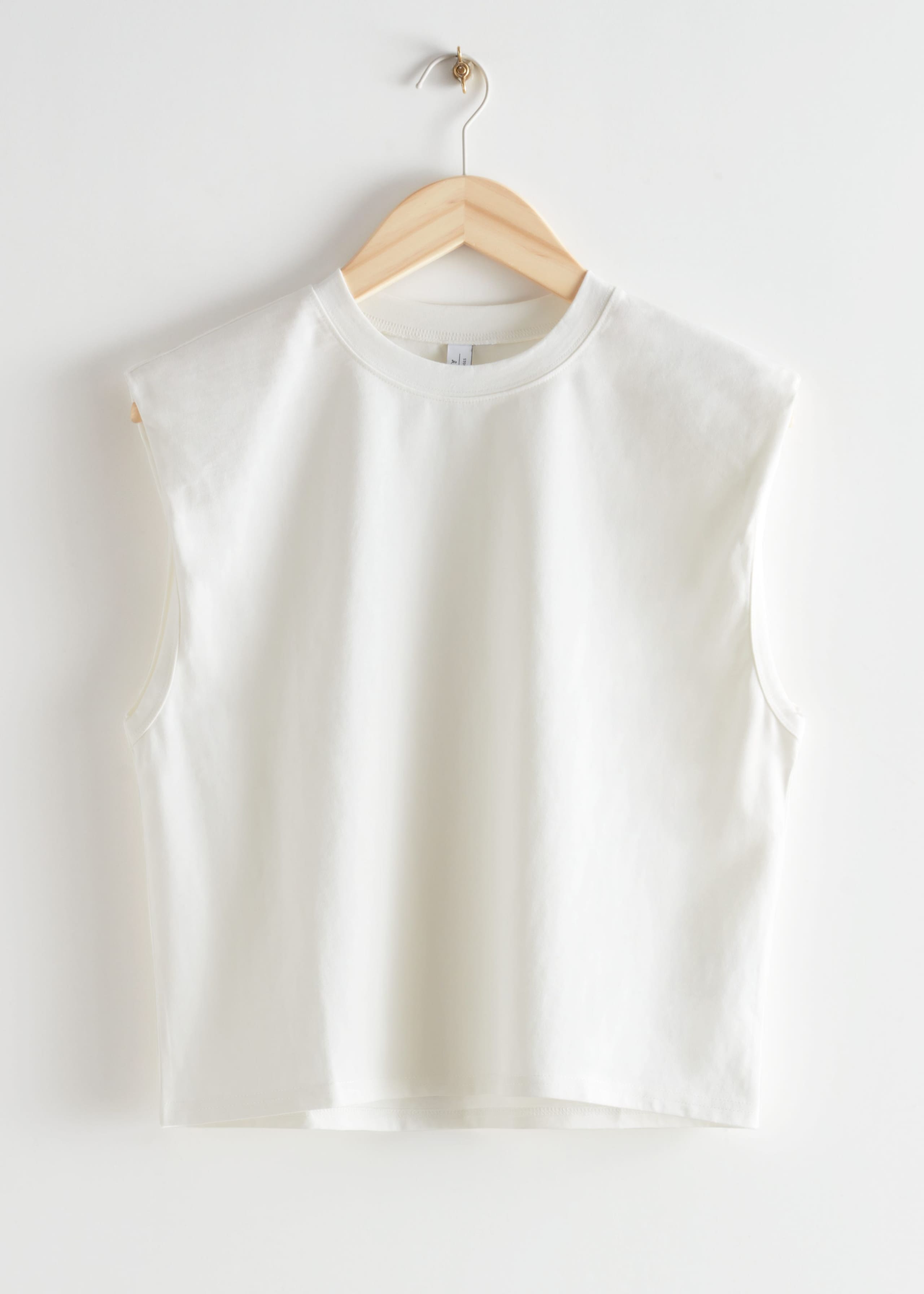 Cropped Padded Shoulder Tank Top - Pink - Still Life