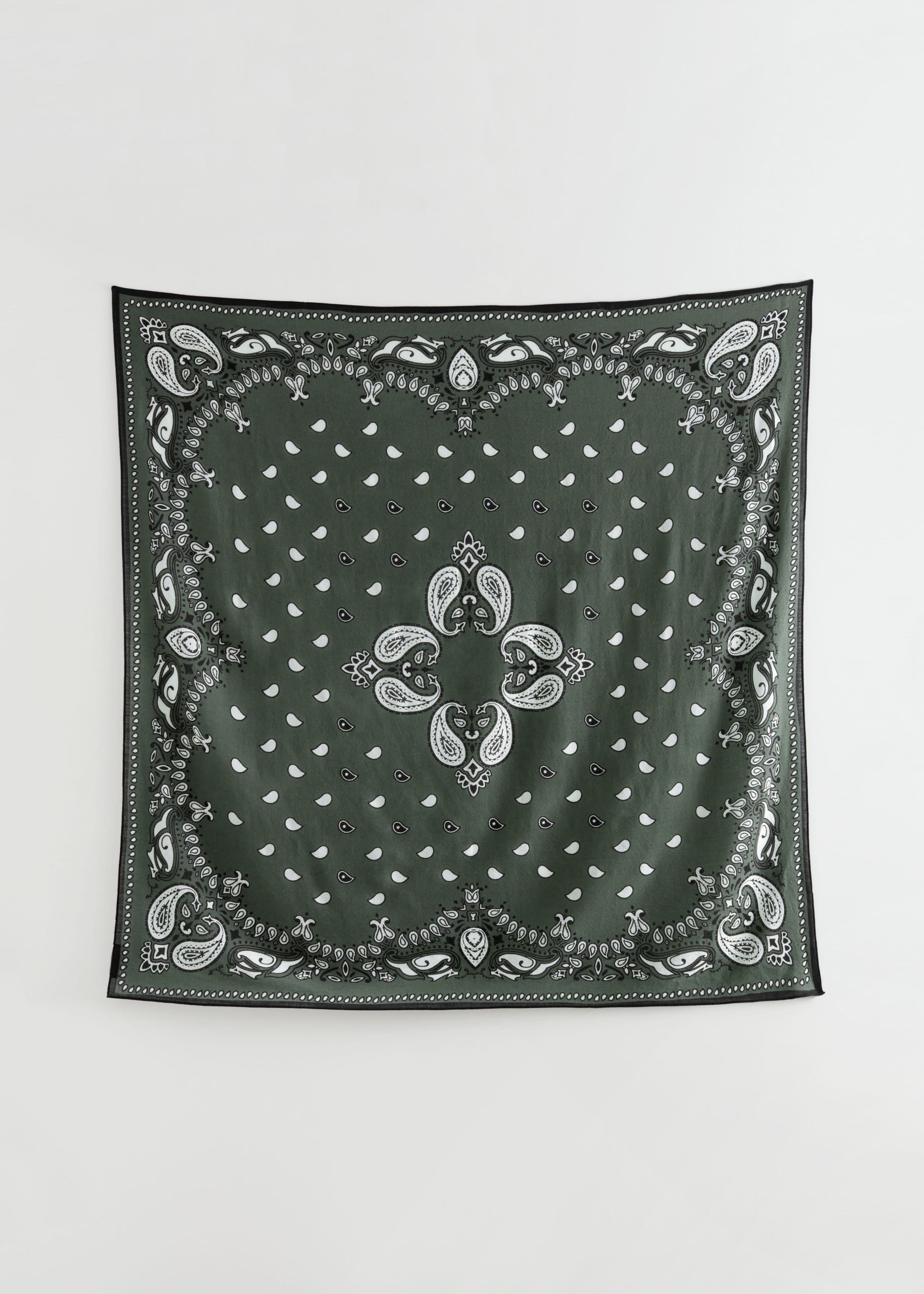Square Paisley Scarf - Forest Green - Still Life