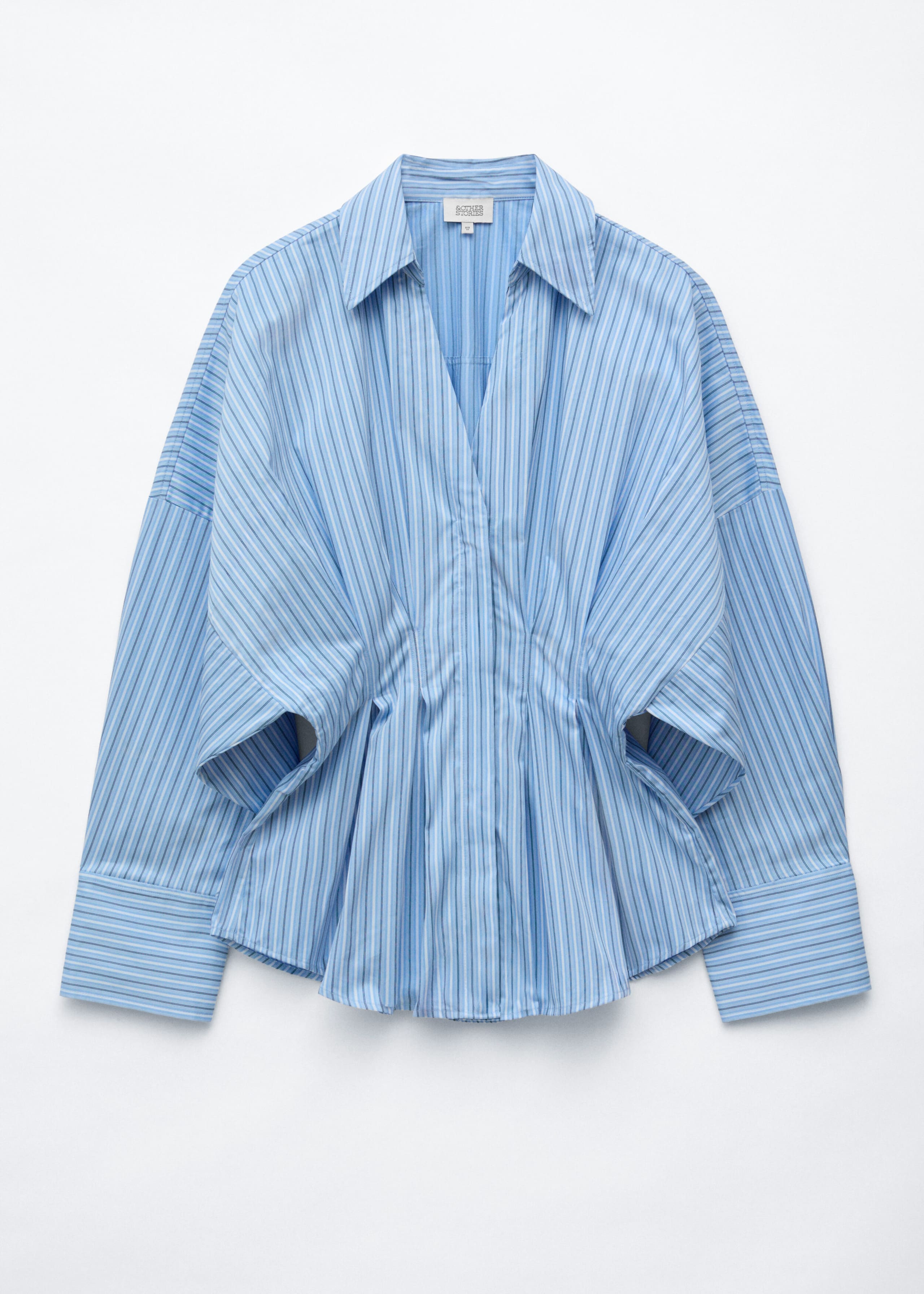 Fitted-Waist Cotton Shirt - Blue/White - Still Life