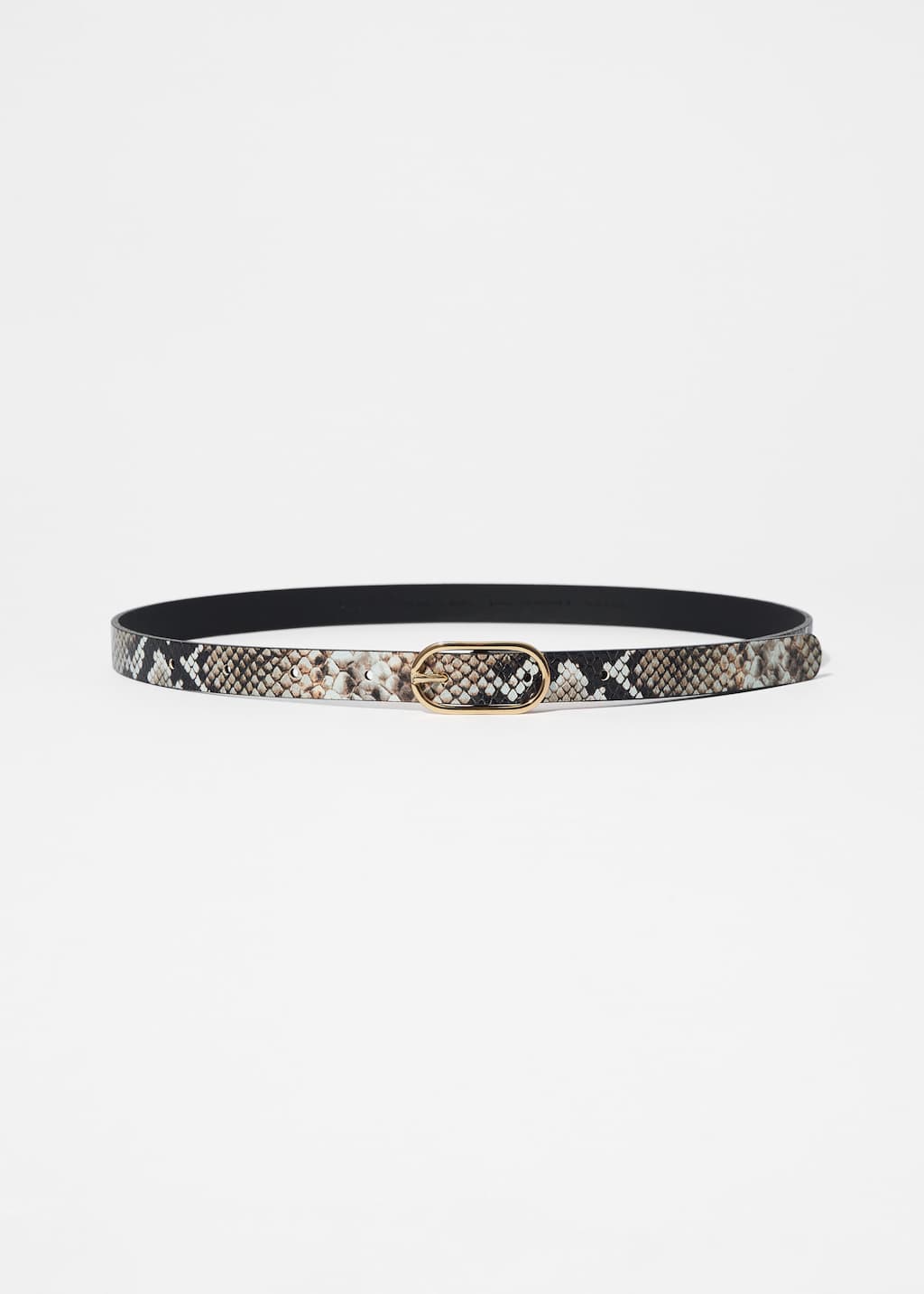 Image of Snake-Embossed Leather Belt