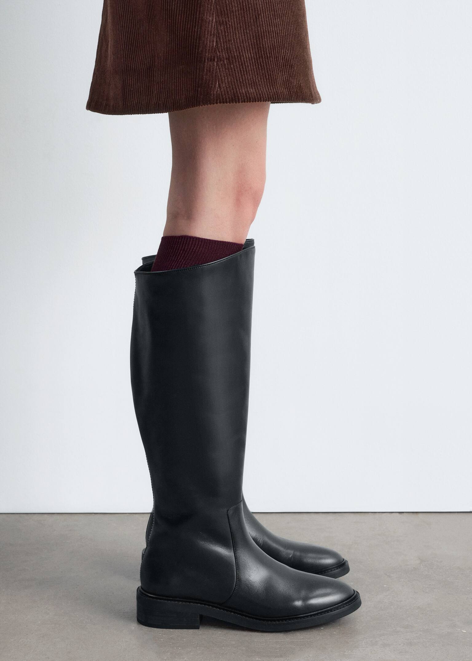 Leather Equestrian Boots - Black