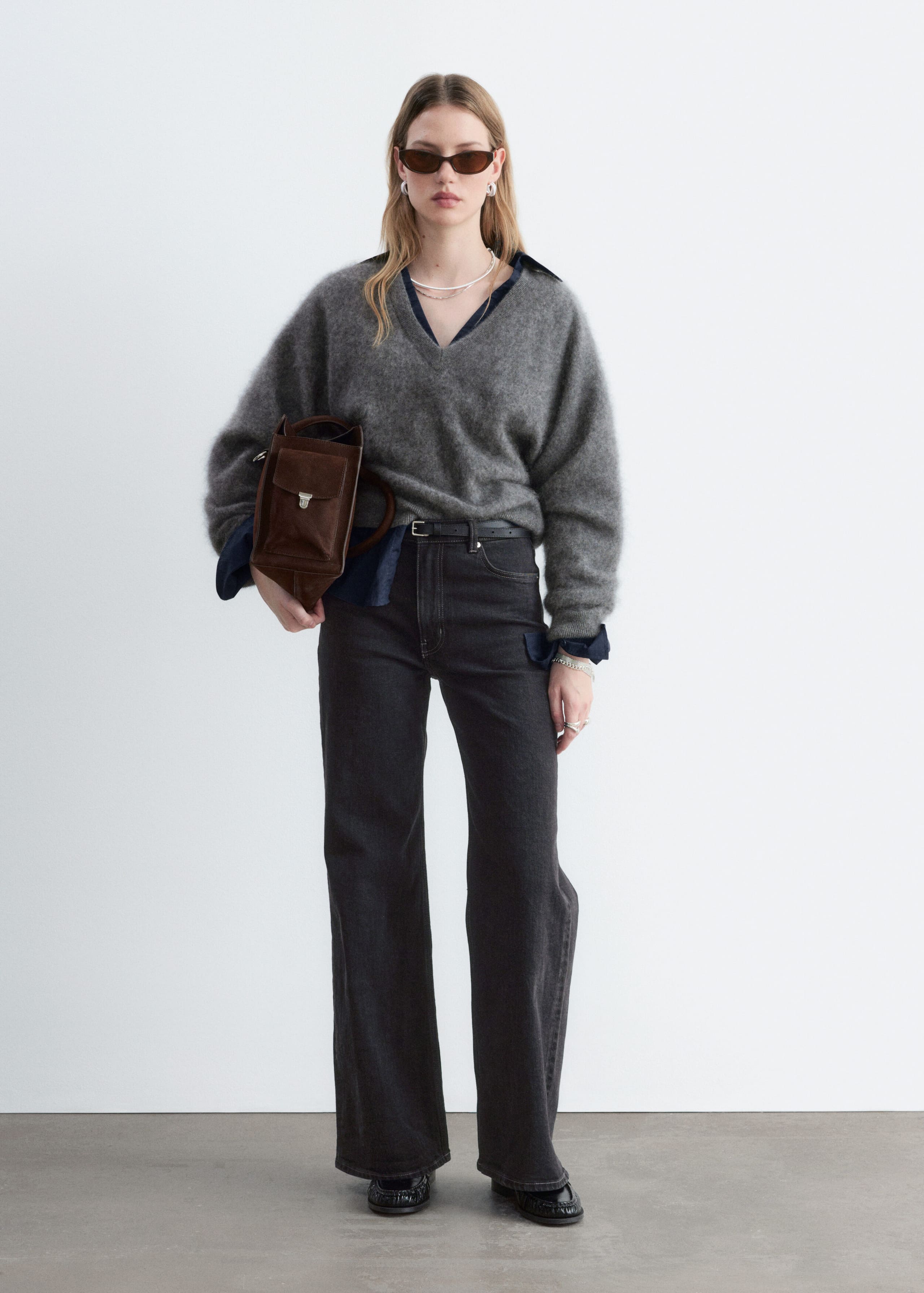 Wide-Leg Jeans - Blue - Lookbook