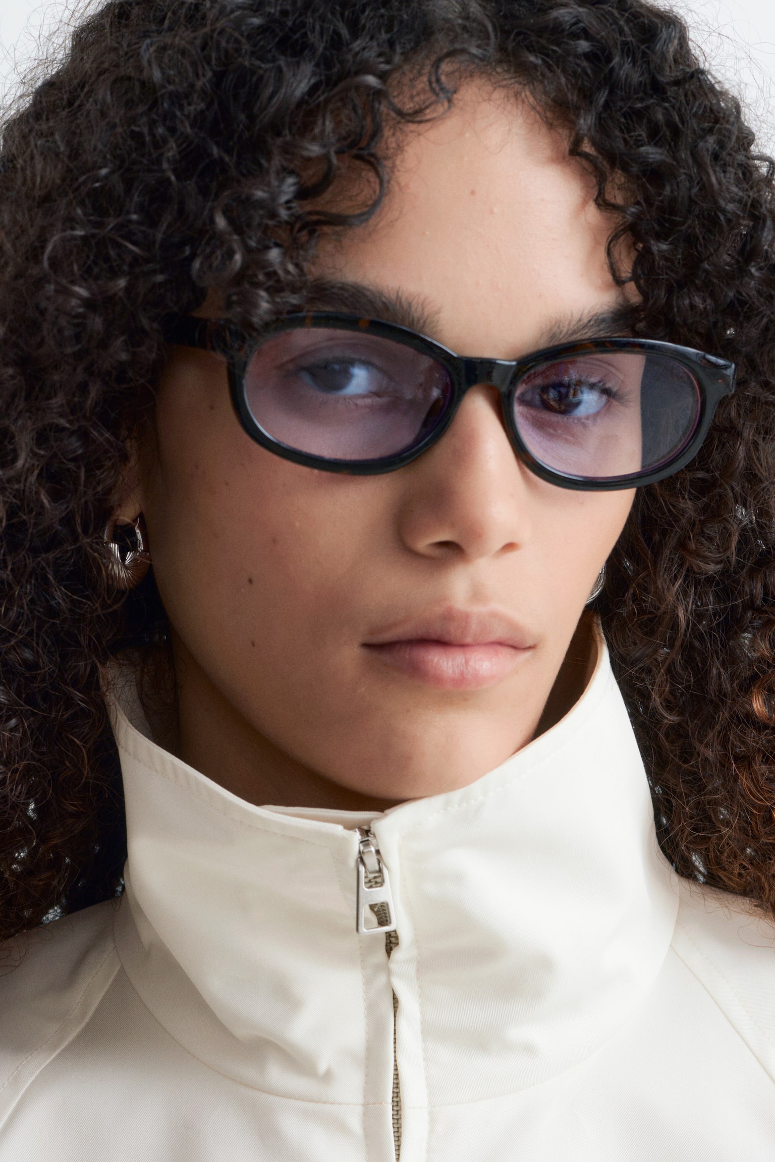 משקפי שמש מלבניים צרים - חום מנומר/אבן/שחור - 1