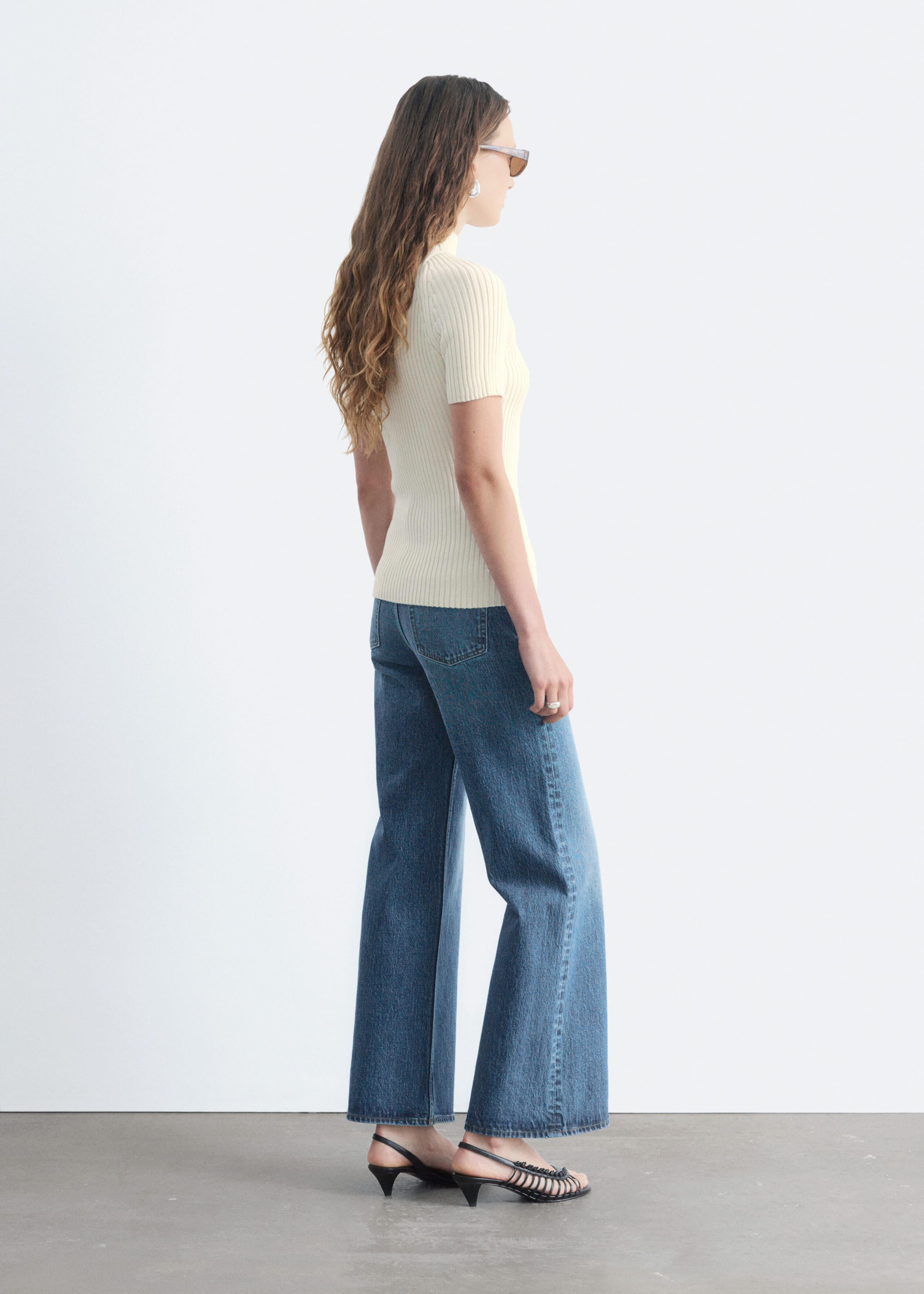 Mock-Neck Ribbed Top - Light Pink - Lookbook