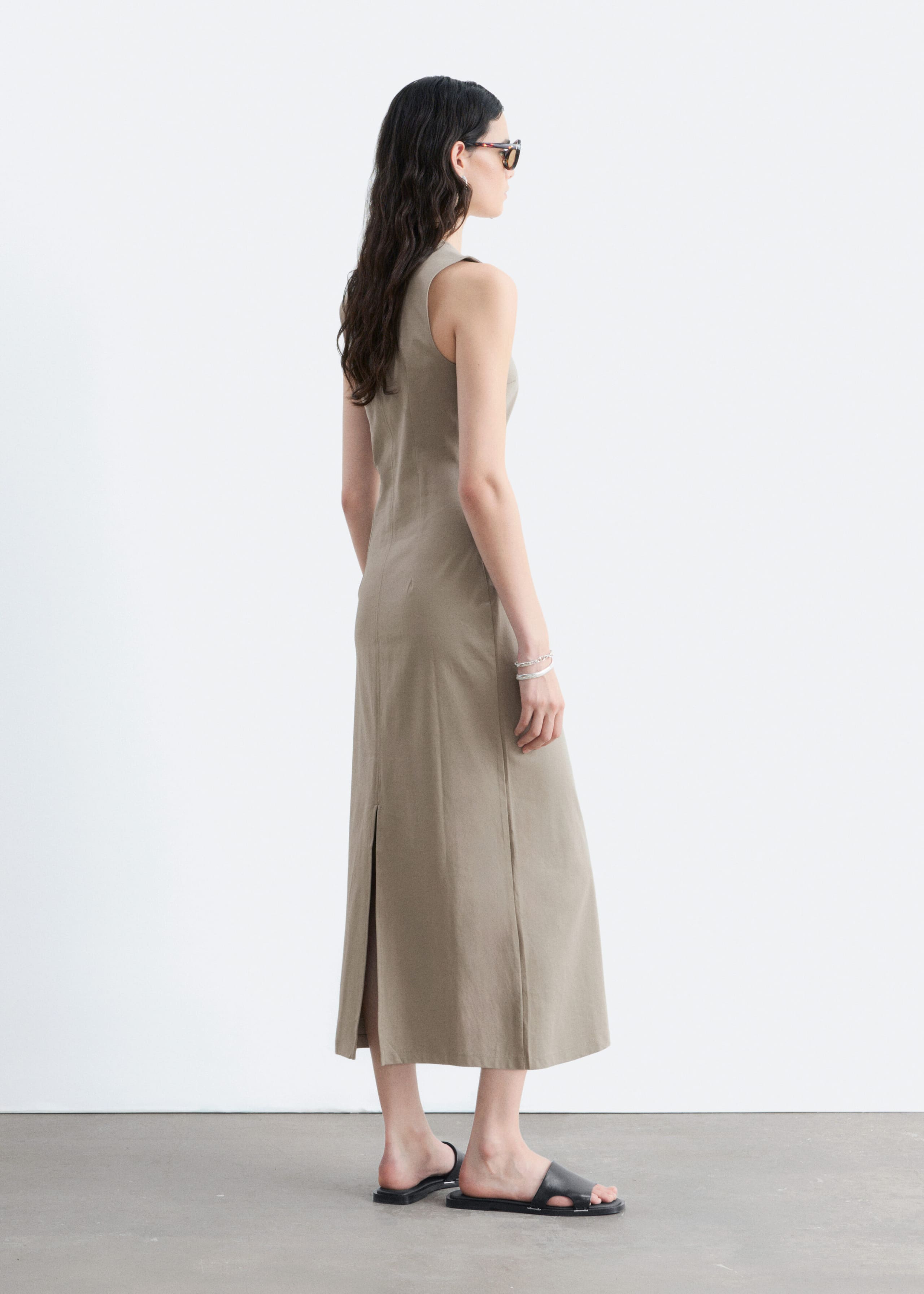 Fitted Cotton Jersey Midi Dress - Mole - Still Life