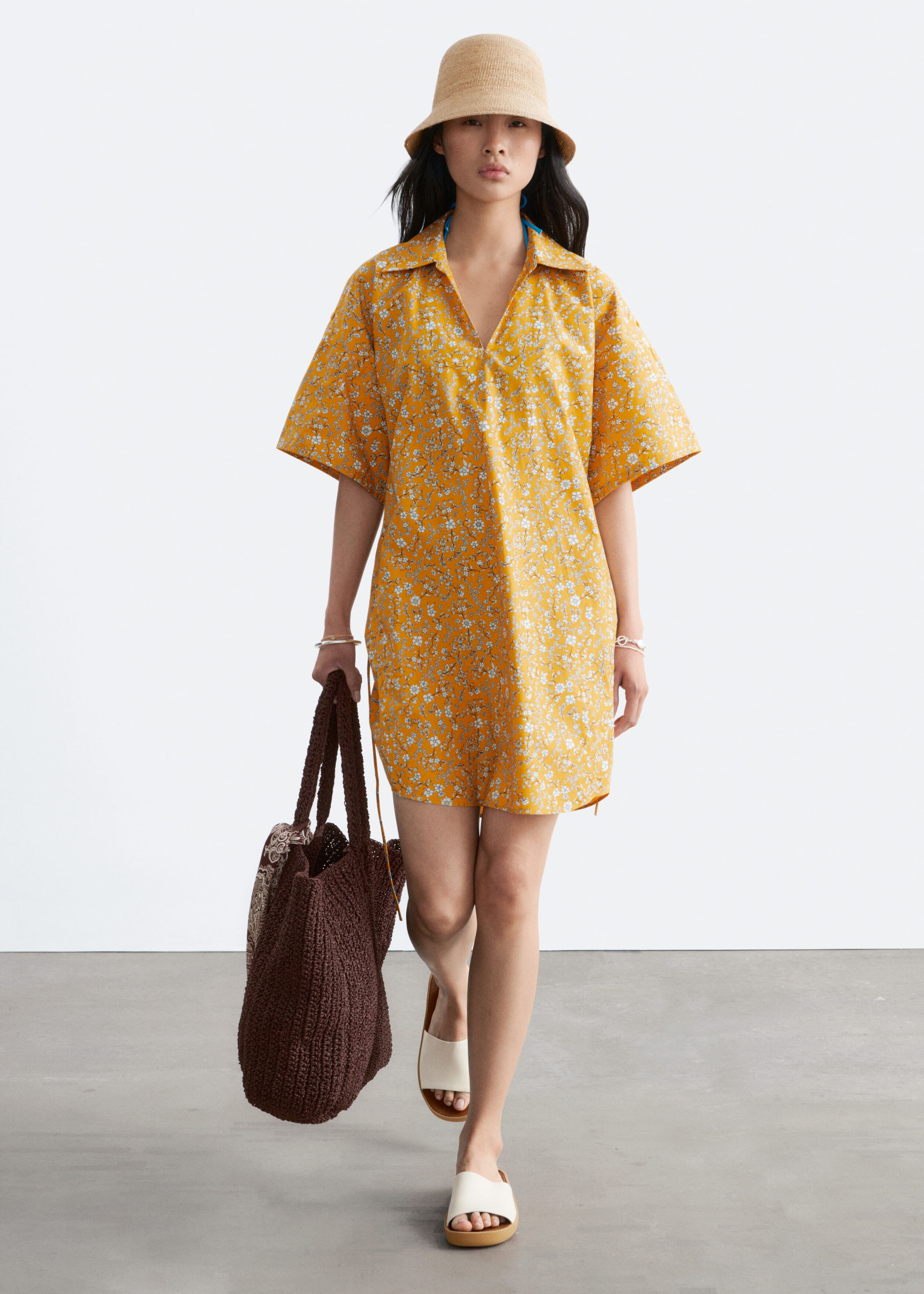 Image of Robe courte en coton