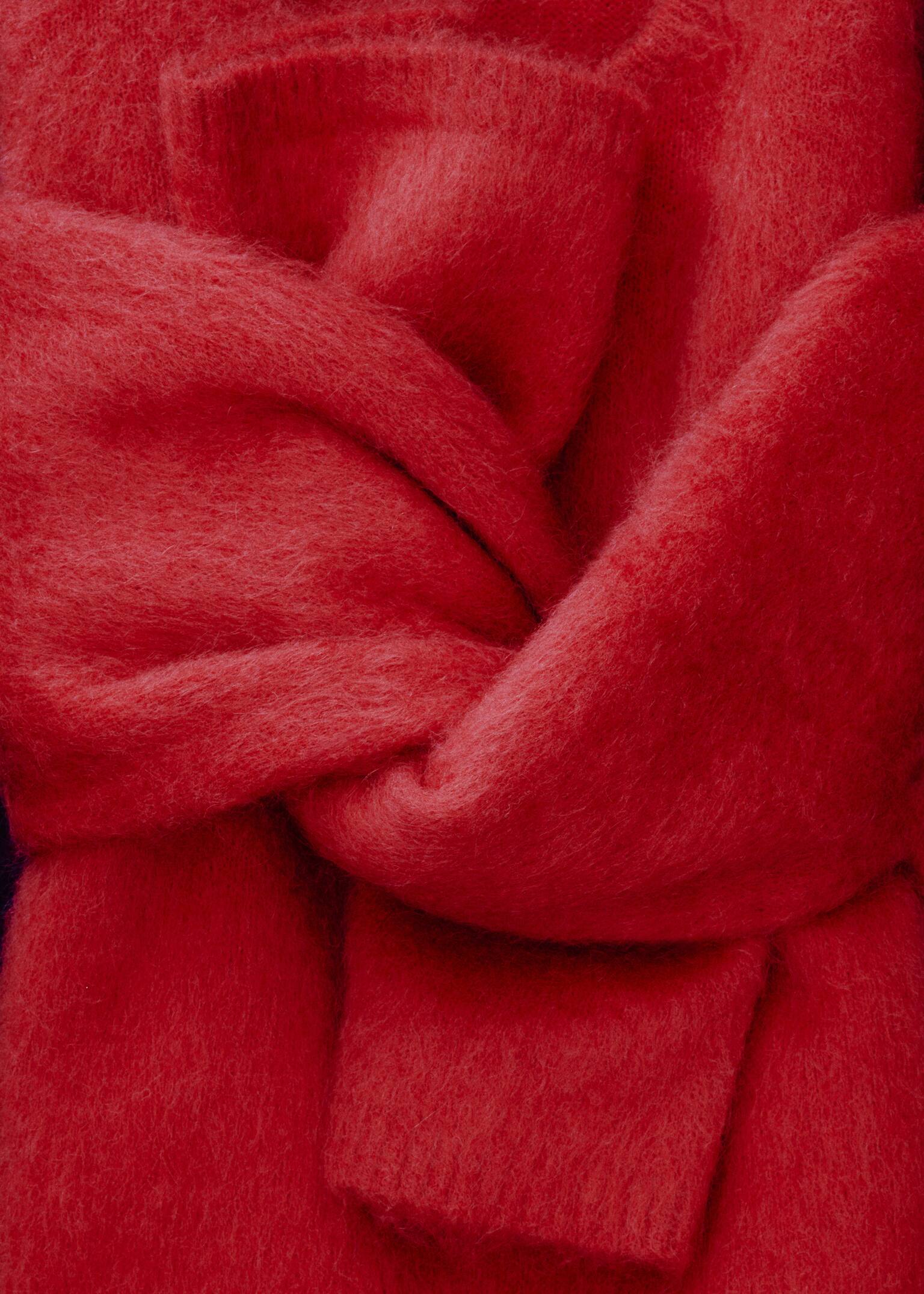 Kifésült mohair keverék pulóver - Mélyvörös/Sötét bézs/Sötétlila - 6