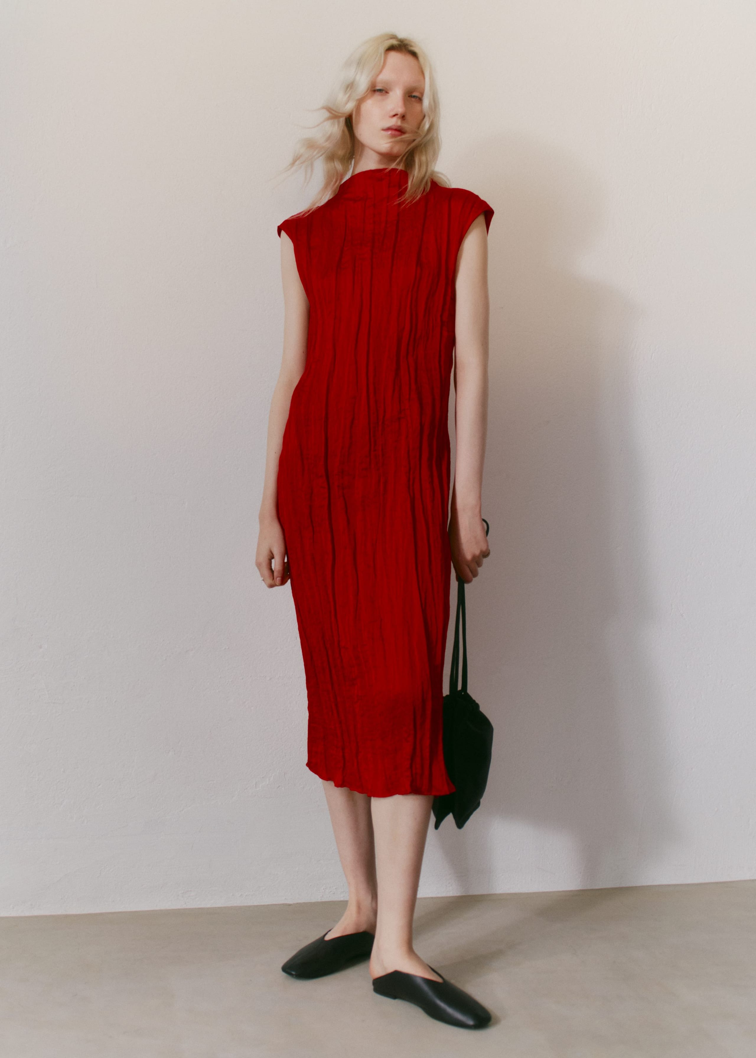 Image of Robe longue en crêpe