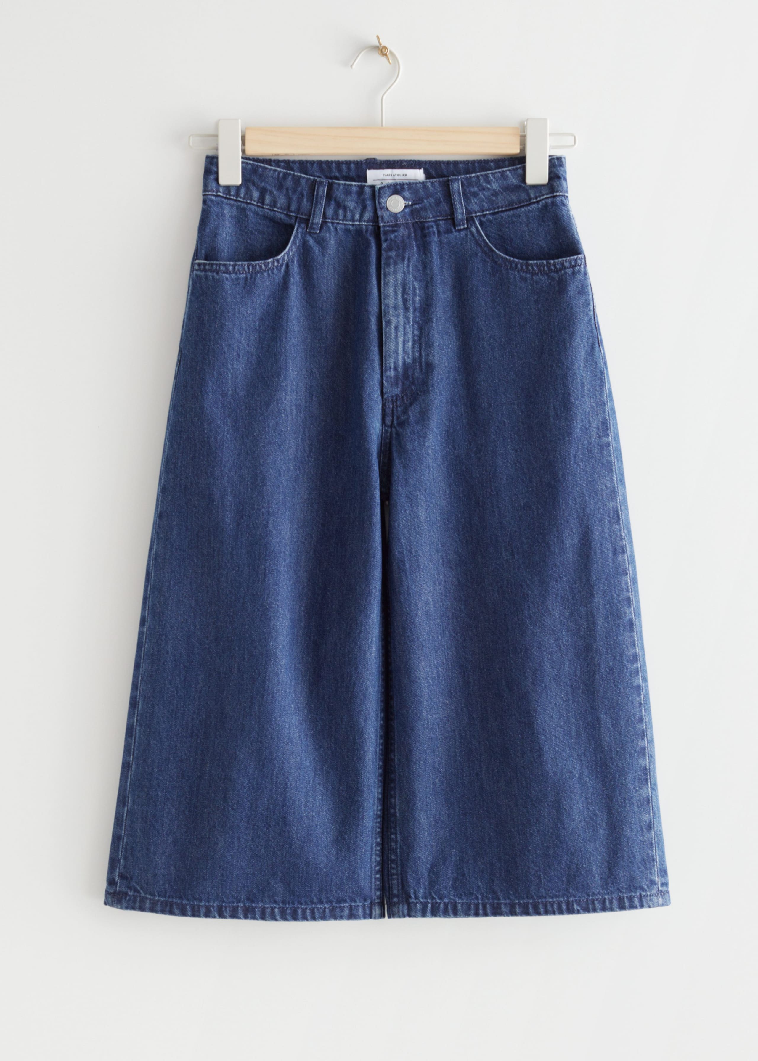 Wide Denim Culottes - Blue - Natura morta