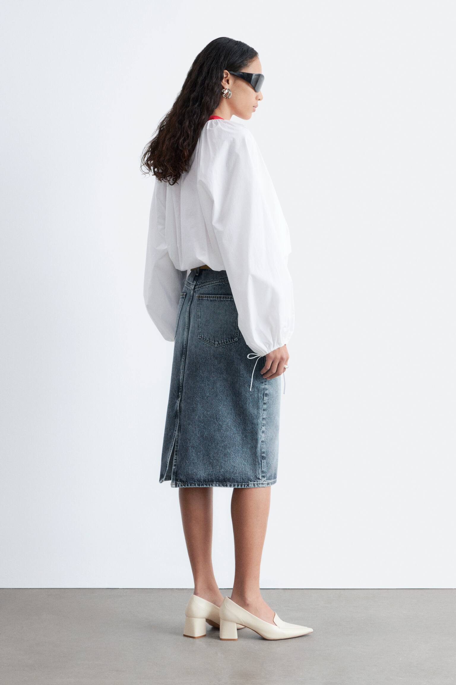 Τζιν Midi Φούστα - Dusty Blue/Ανοιχτό Μπλε - 3