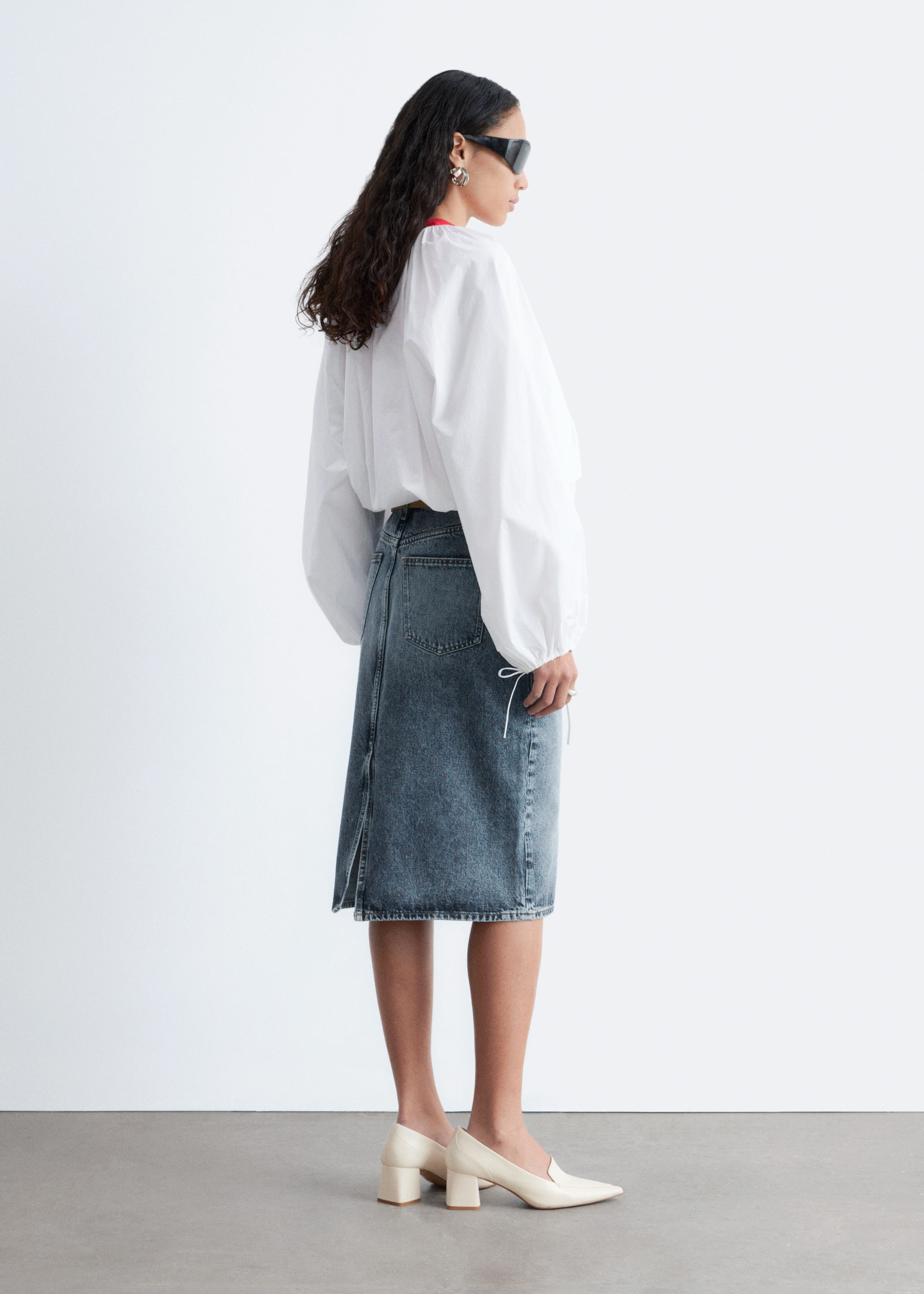Image of Denim Midi Skirt