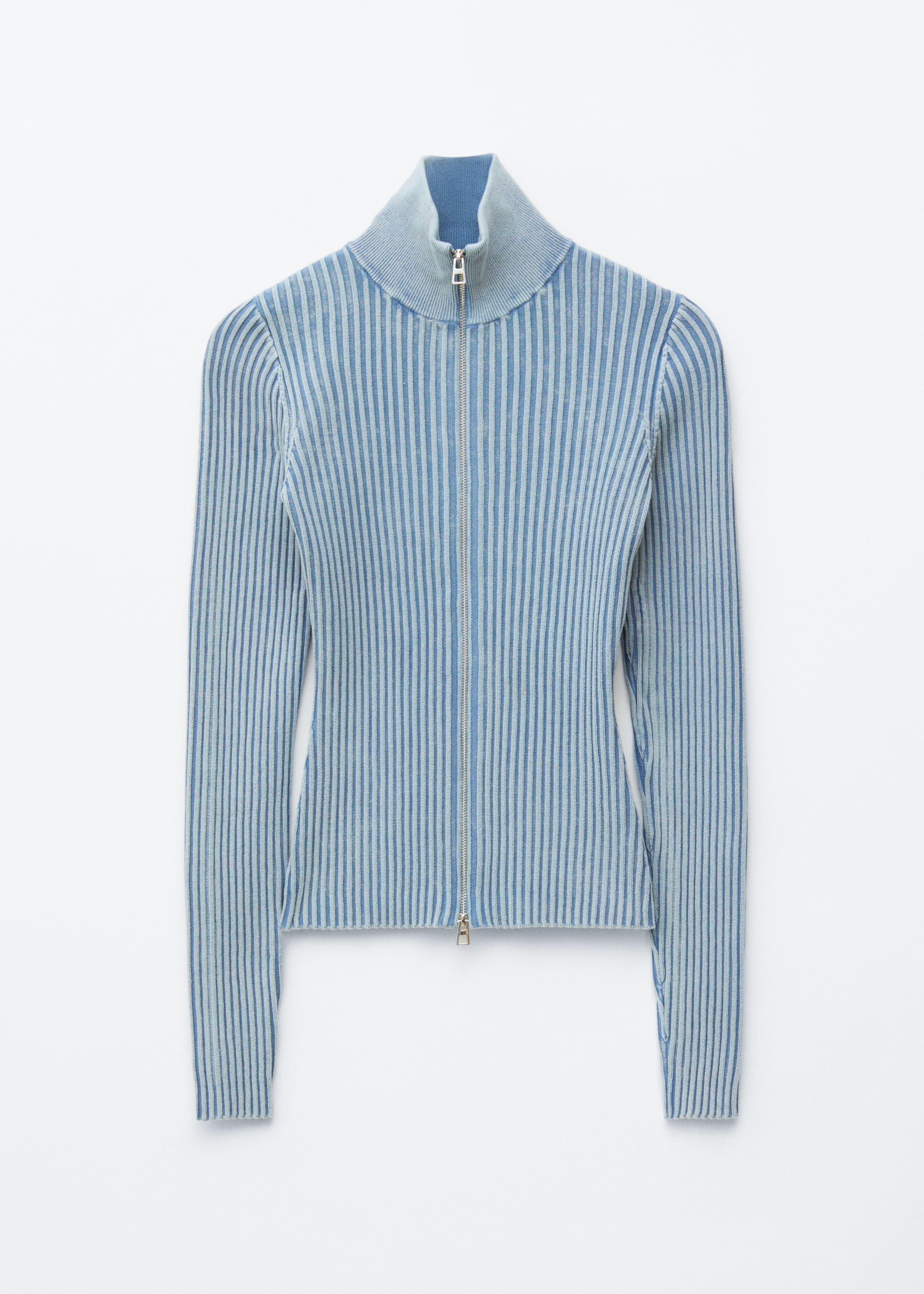 Zip-Up Turtleneck Cardigan