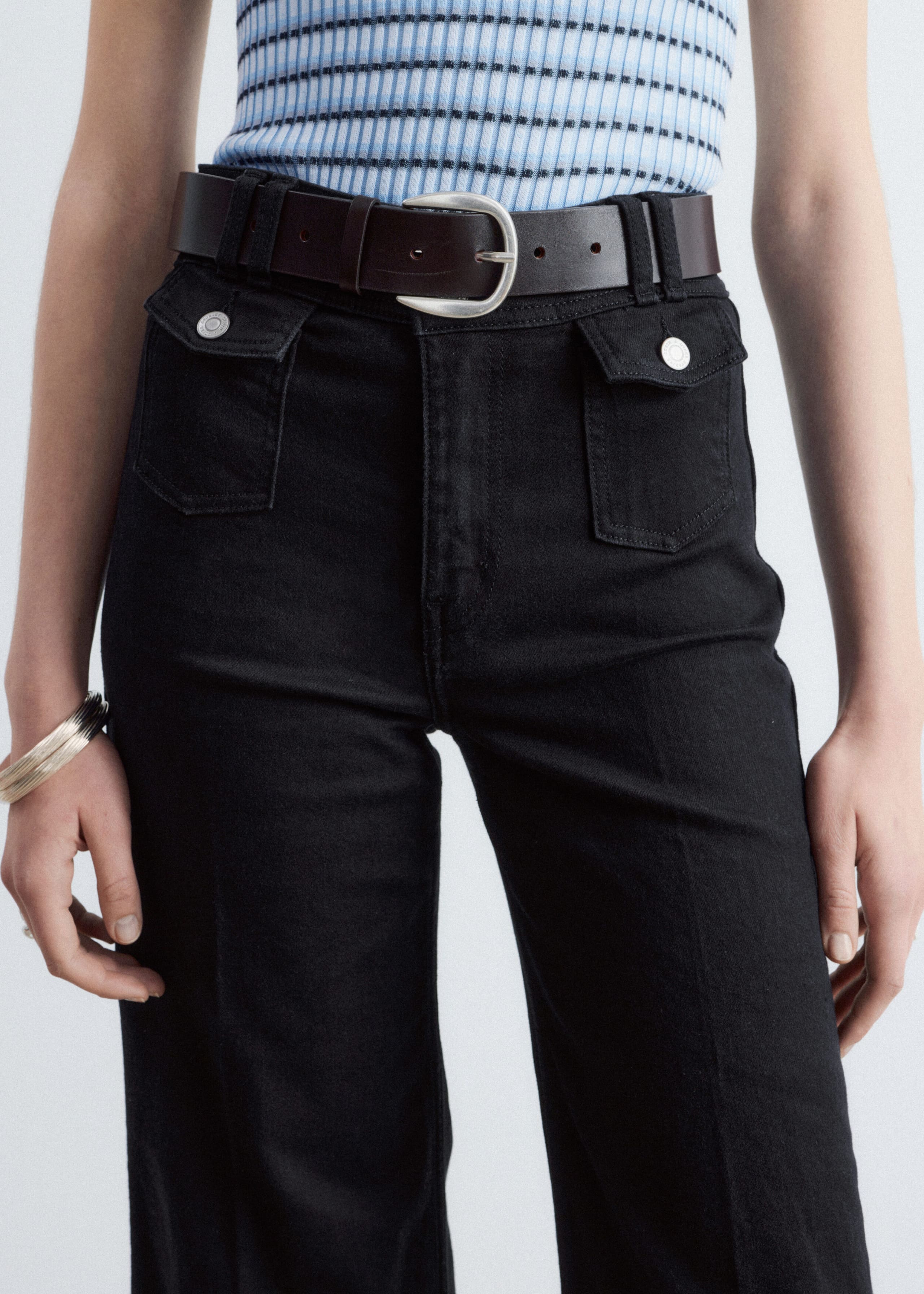 Image of Jean évasé à plis marqués