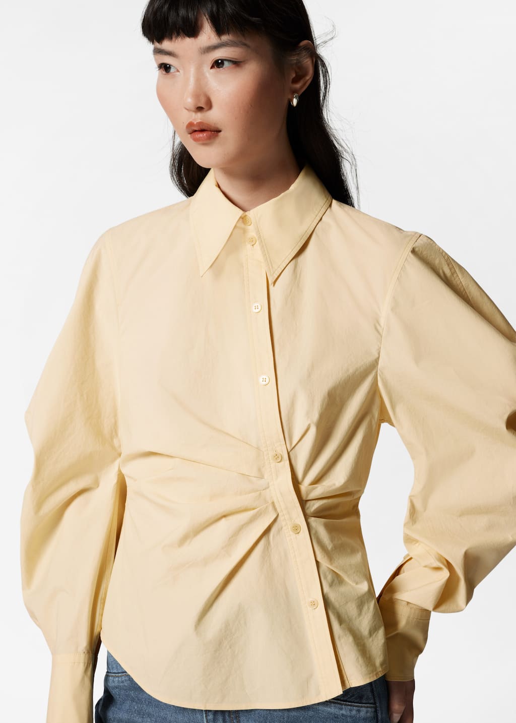Camisa asimétrica de algodón - Blanco - Lookbook
