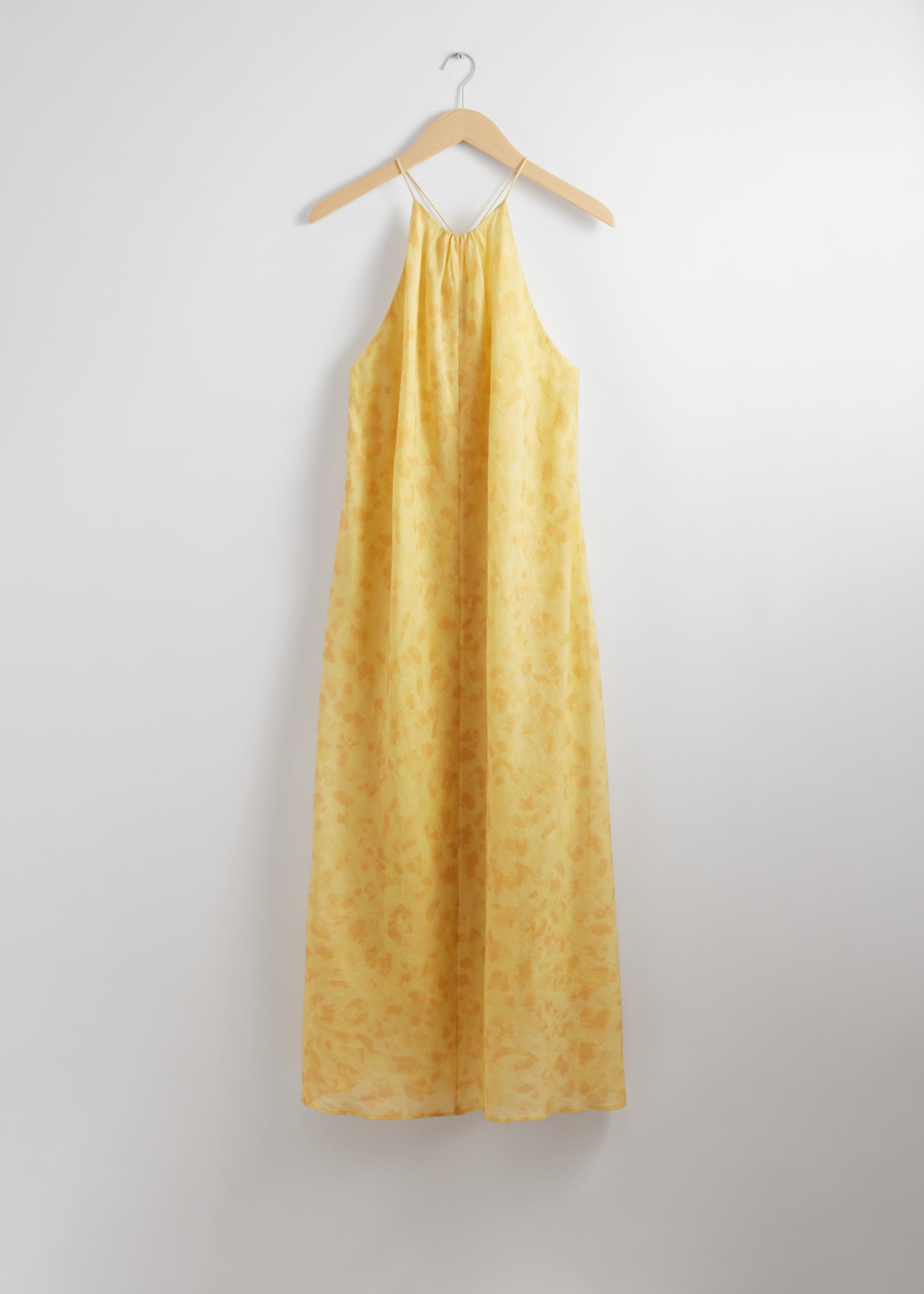 View larger image: Sleeveless Halterneck Midi Dress - Yellow Florals - Ladies | H&M GB 1