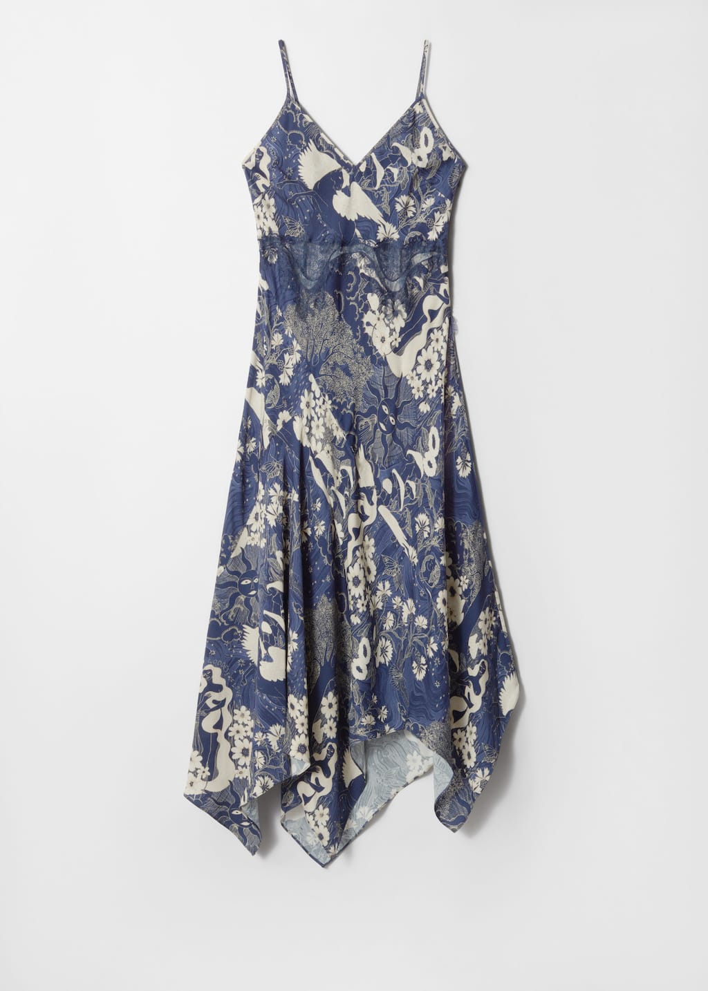 Image of Asymmetrical Satin Slip Midi Dress