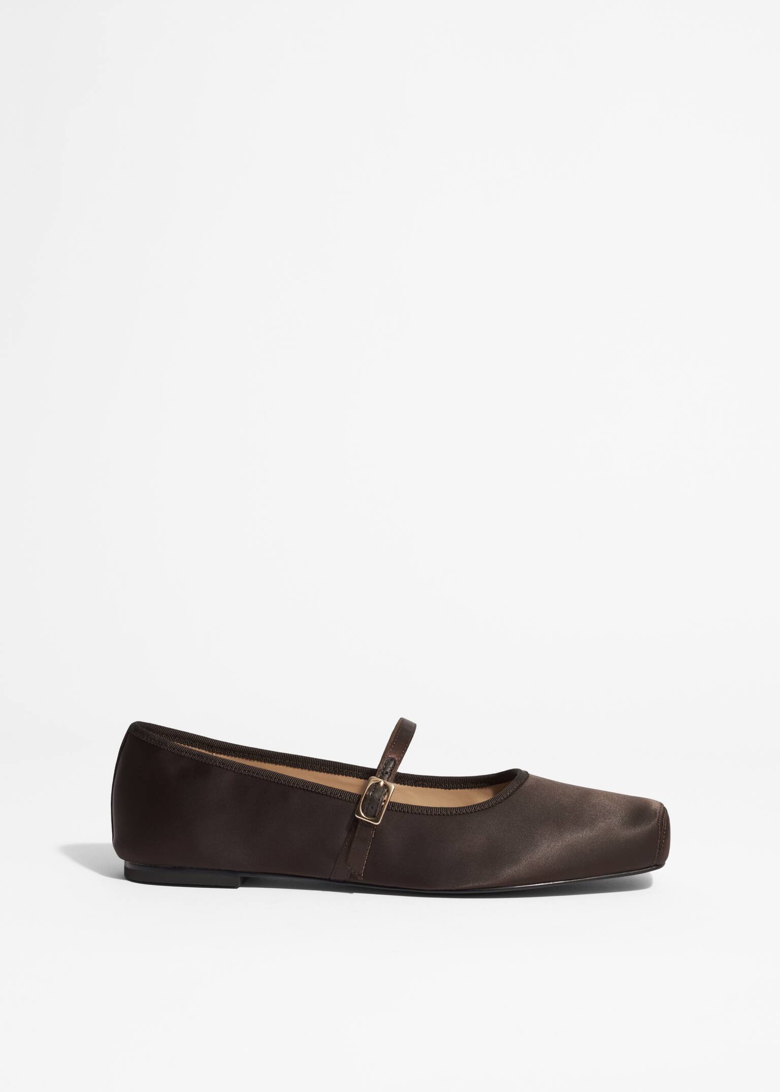 Flache Ballerinas mit karreeförmiger Zehenpartie - Braun/Schwarz/Staubrosa/Braunes Veloursleder